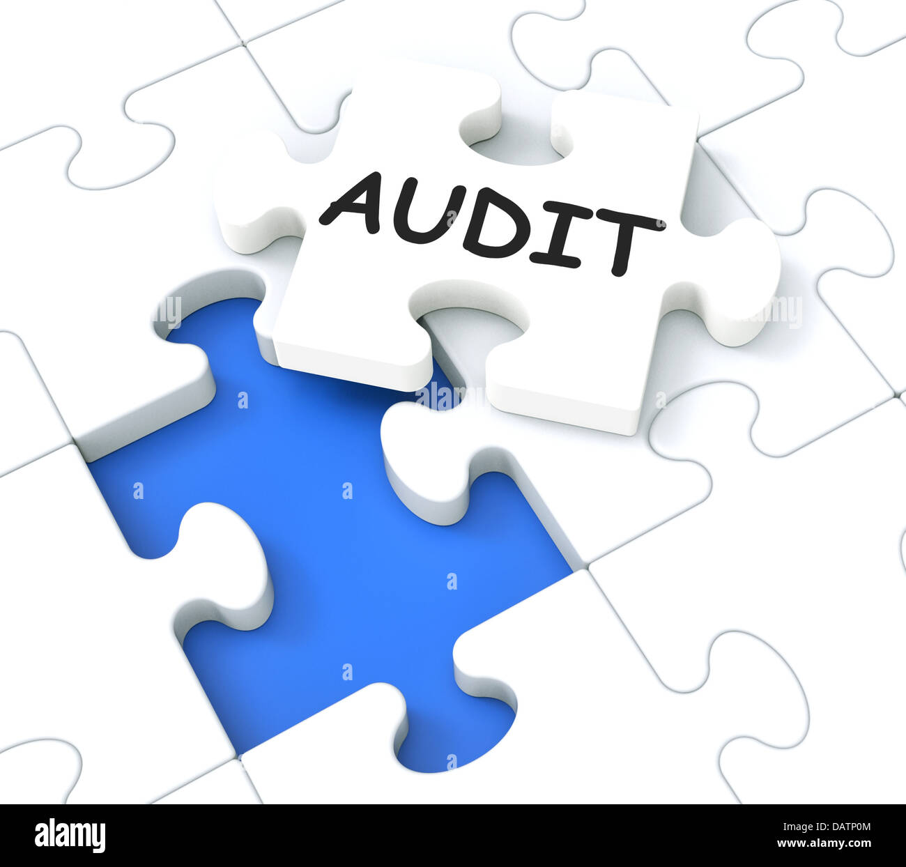 Audit-Puzzle zeigt überwachen und Berichte Stockfoto