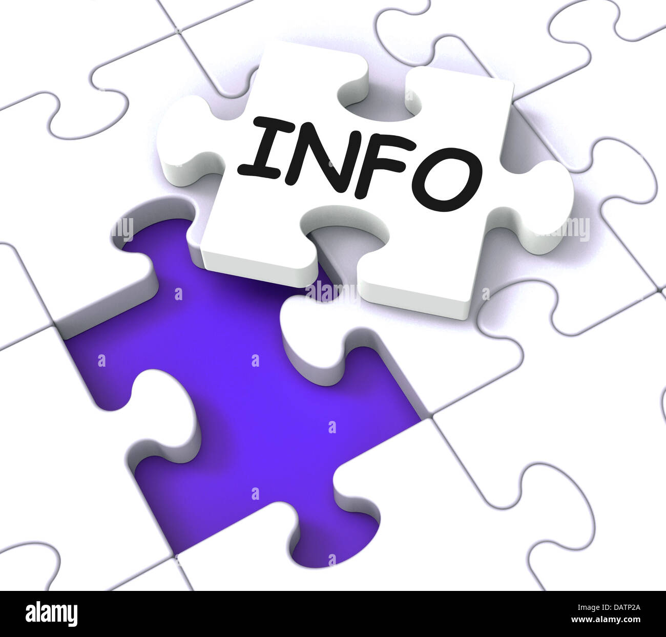 Info-Puzzle zeigt Informationen und wissen Stockfoto