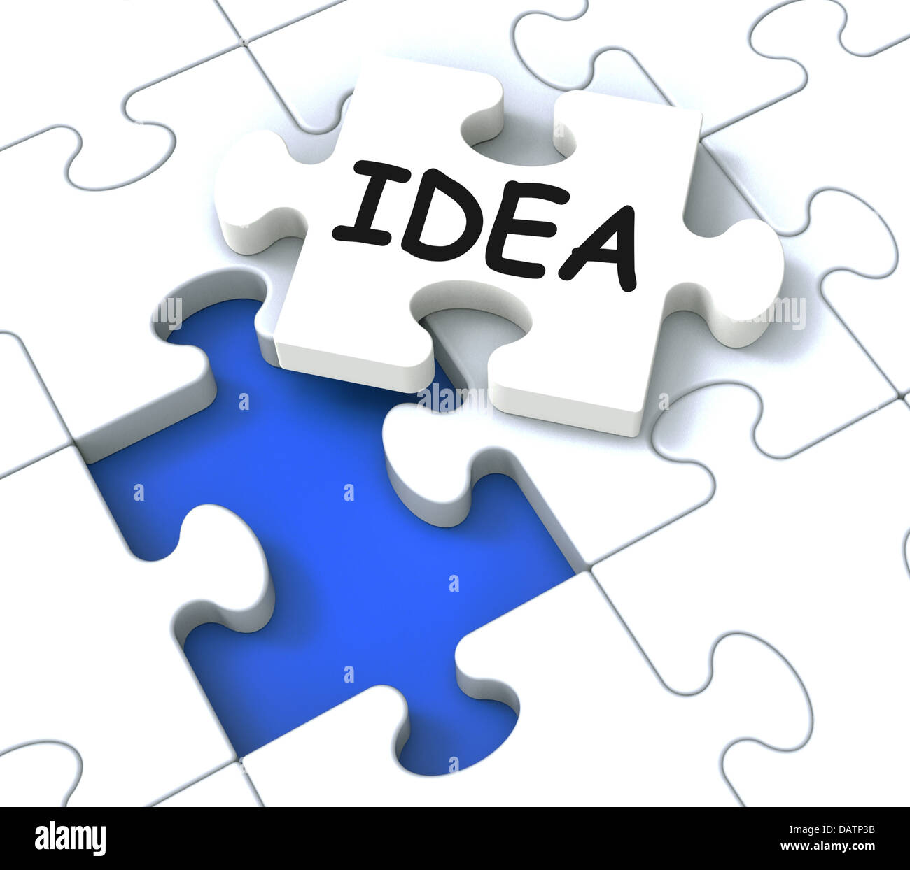 Idee Puzzle zeigt kreative Innovationen Stockfoto