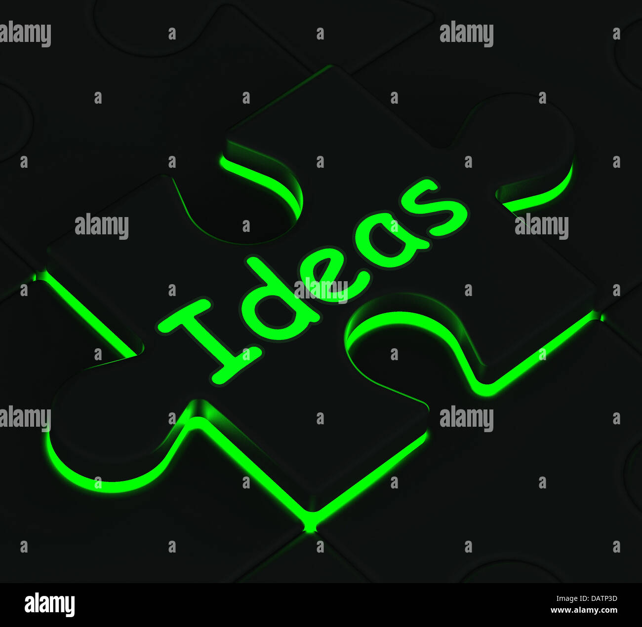 Ideen-Puzzle zeigt Konzepte und Innovationen Stockfoto