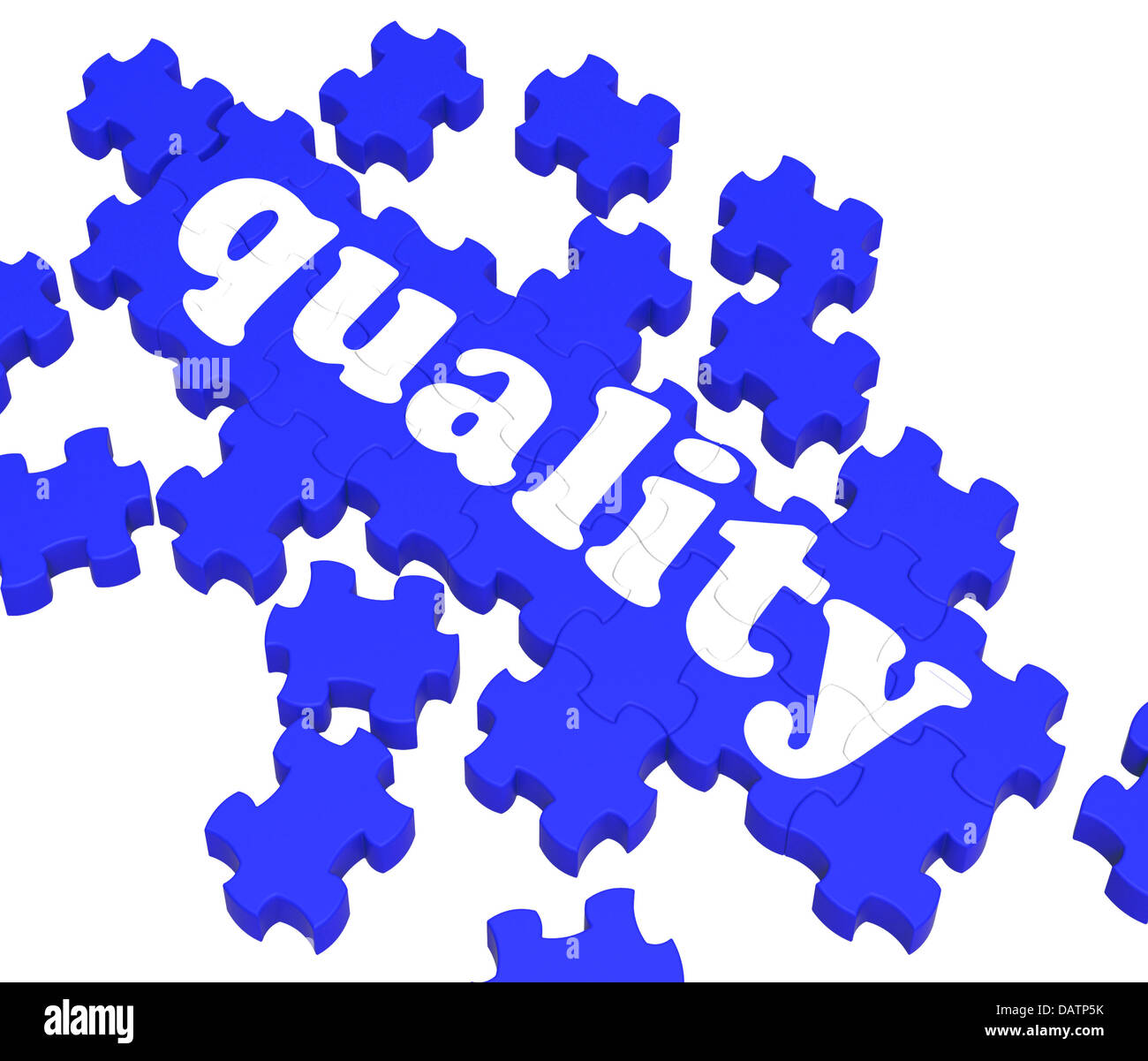 Qualität-Puzzle zeigt Exzellenz und Premium-Produkte Stockfoto