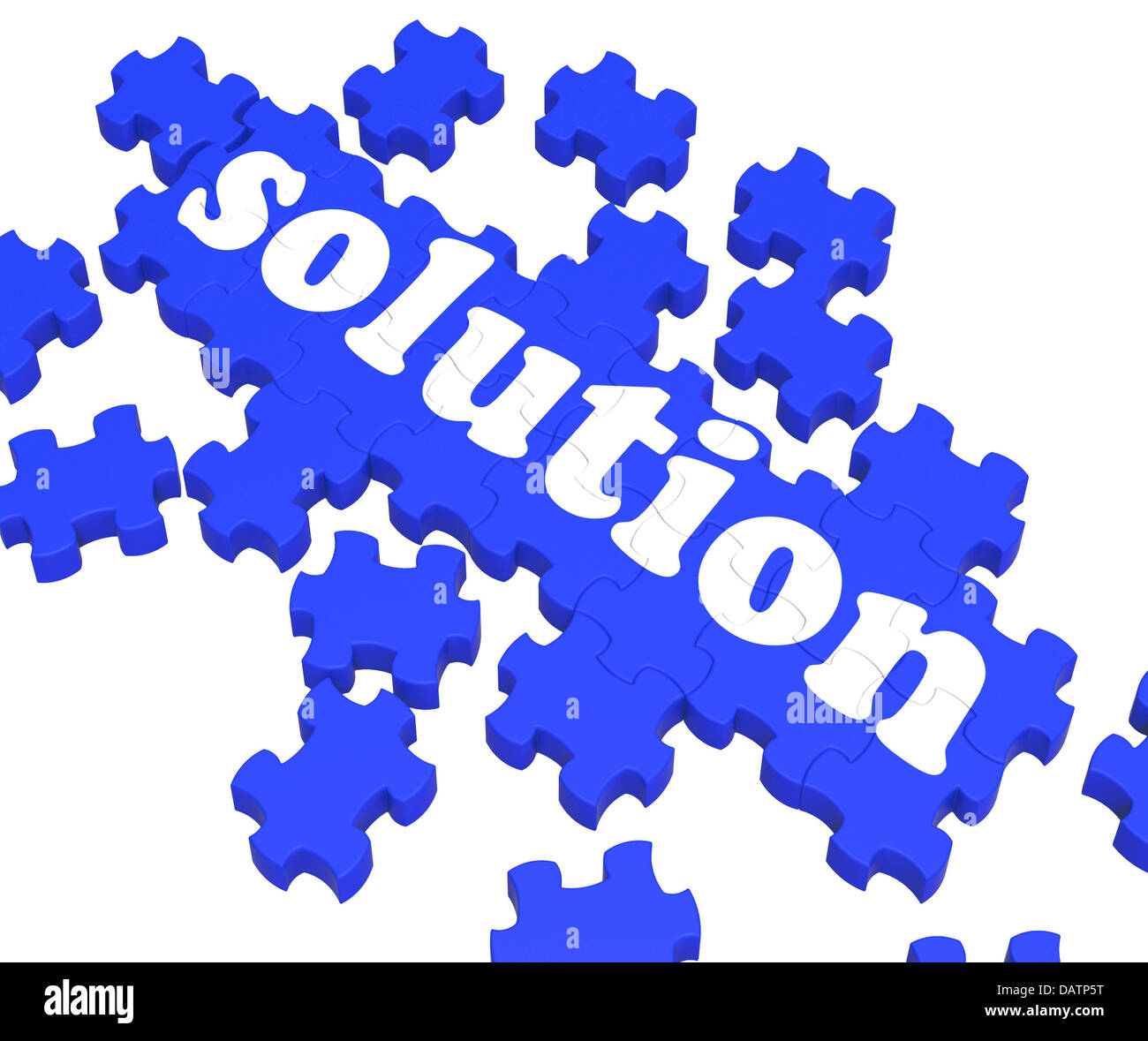 Lösung Puzzle zeigt Geschäftserfolg Stockfoto