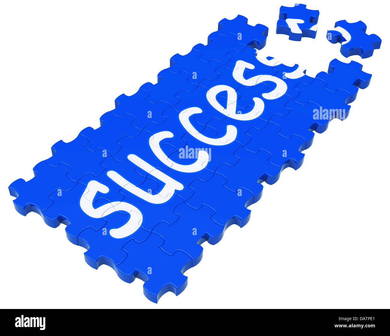Erfolg-Puzzle zeigt Leistung und Erfolg Stockfoto
