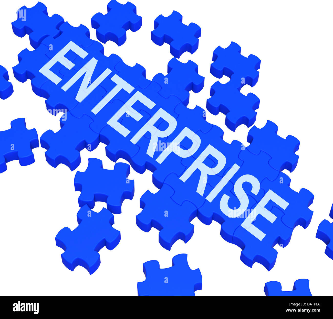 Enterprise-Puzzle zeigt Unternehmen plant Stockfoto