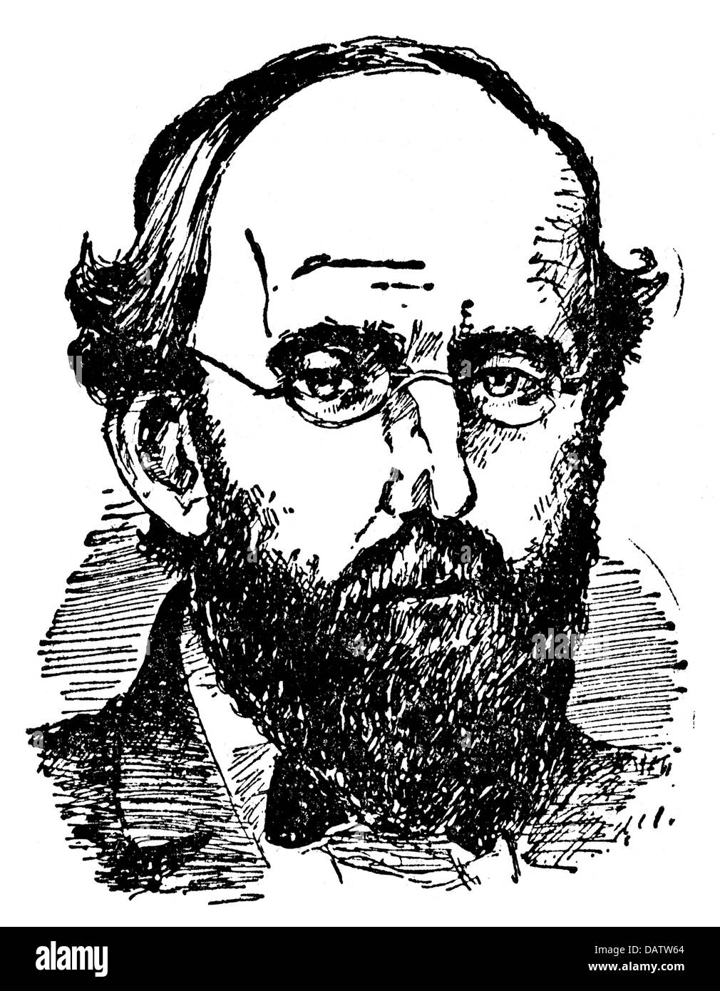 Riemann, Georg Friedrich Bernhard, 17.9.1826 - 20.7.1866, deutscher Wissenschaftler (Mathematiker), Porträt, Zeichnung, 19. Jahrhundert Stockfoto