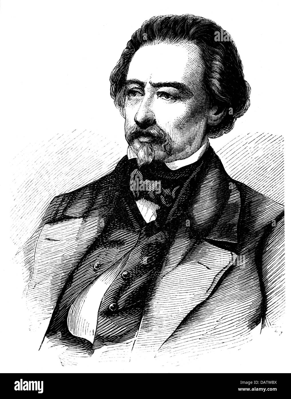 Scheffer, Ary, 12.2.95 - 17.7.1858, französischer Künstler (Maler), Porträt, Holzgravur, ca. 1870, Stockfoto