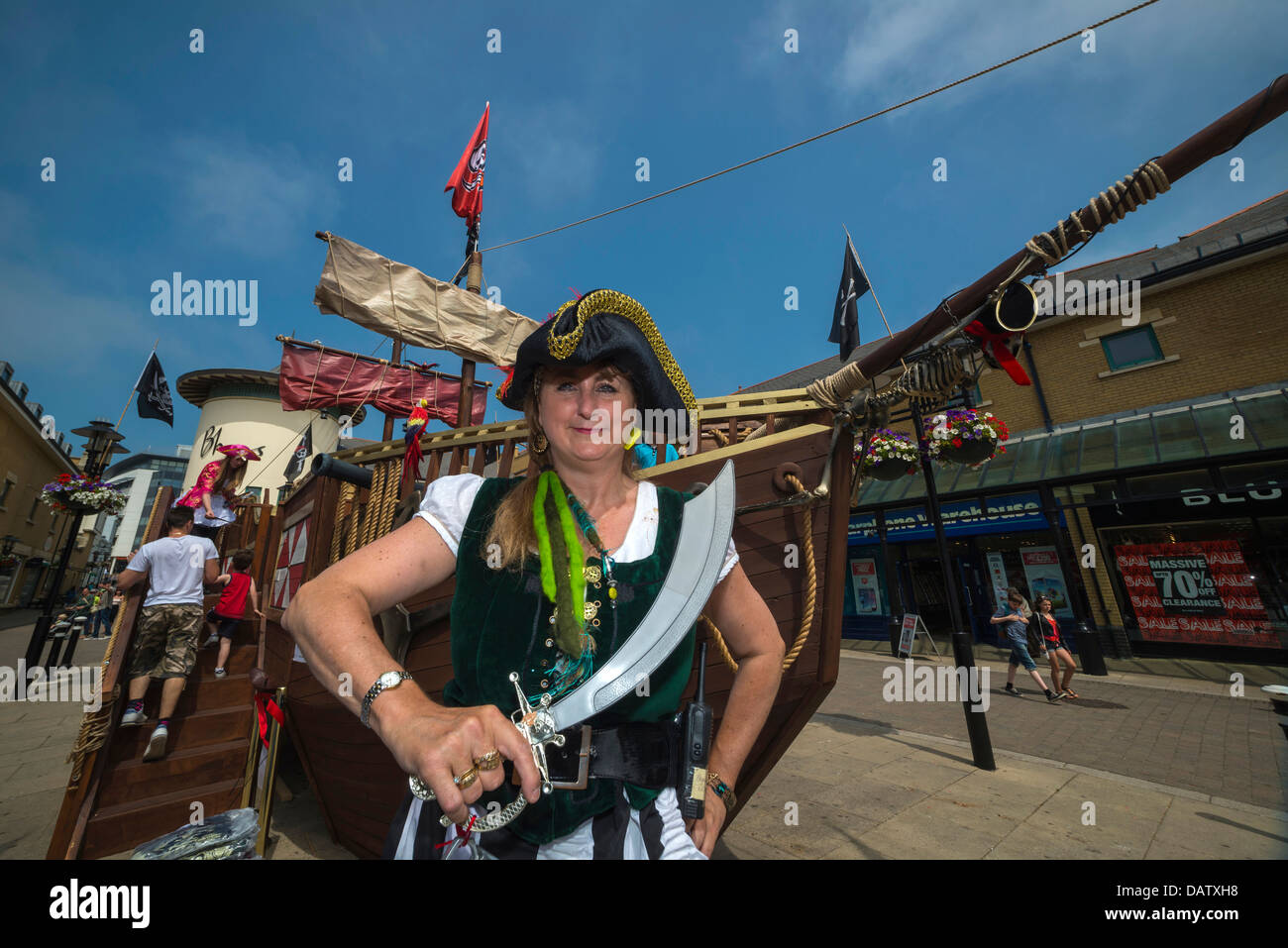 Hastings Piraten Tag feiern, Queens Square, Priorat Wiese, Hastings, England, Großbritannien Stockfoto