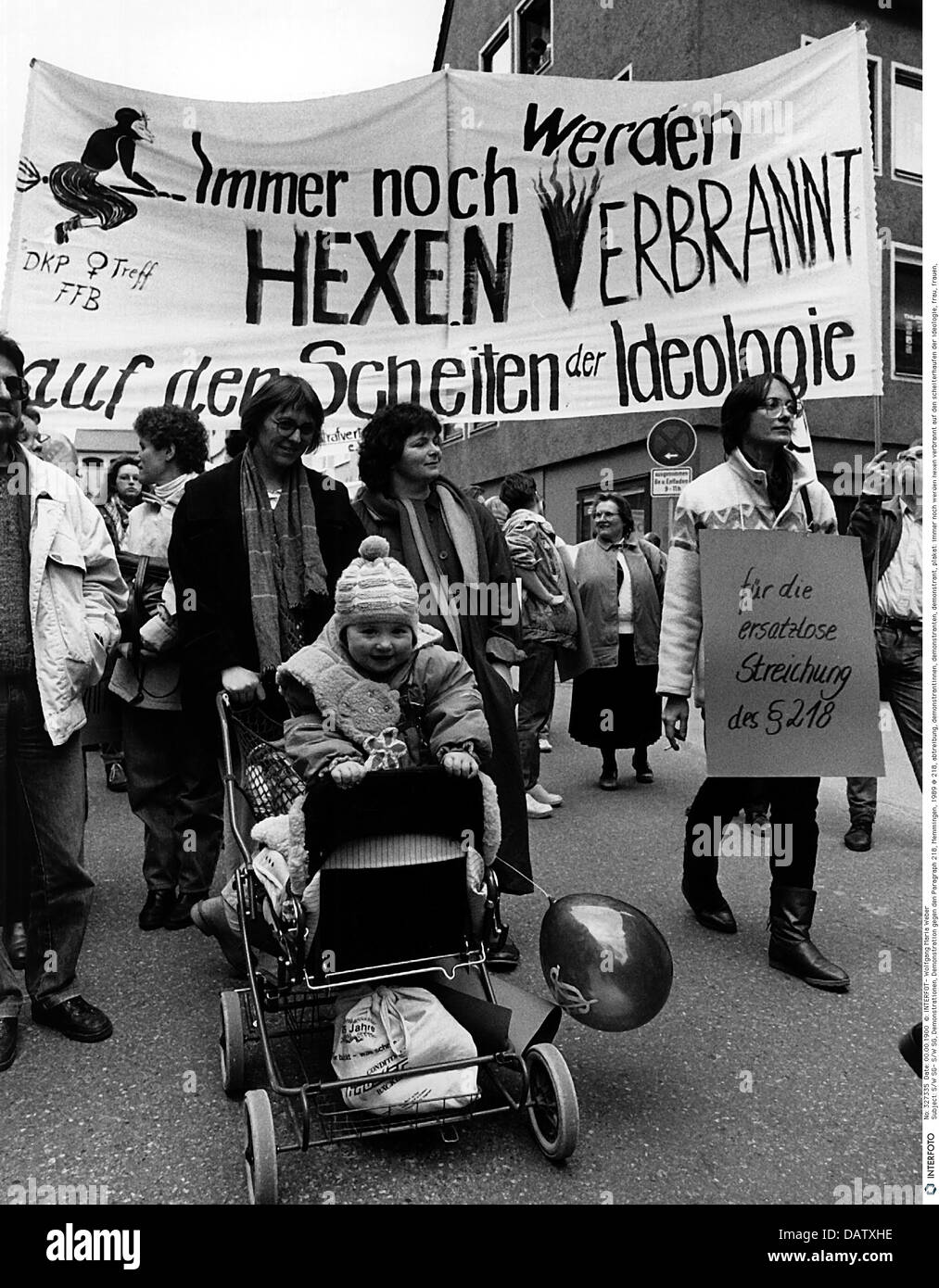 Demonstrationen, Demonstration gegen Paragraph 218, Memmingen, Deutschland, 1989, Zusatzrechte-Clearences-nicht vorhanden Stockfoto