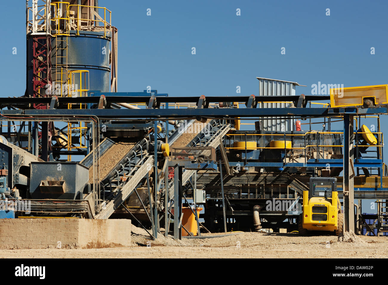 Eine Nahaufnahme einer Diamant-Bergbau-Anlage in der Nähe von Barkly West, Südafrika Stockfoto