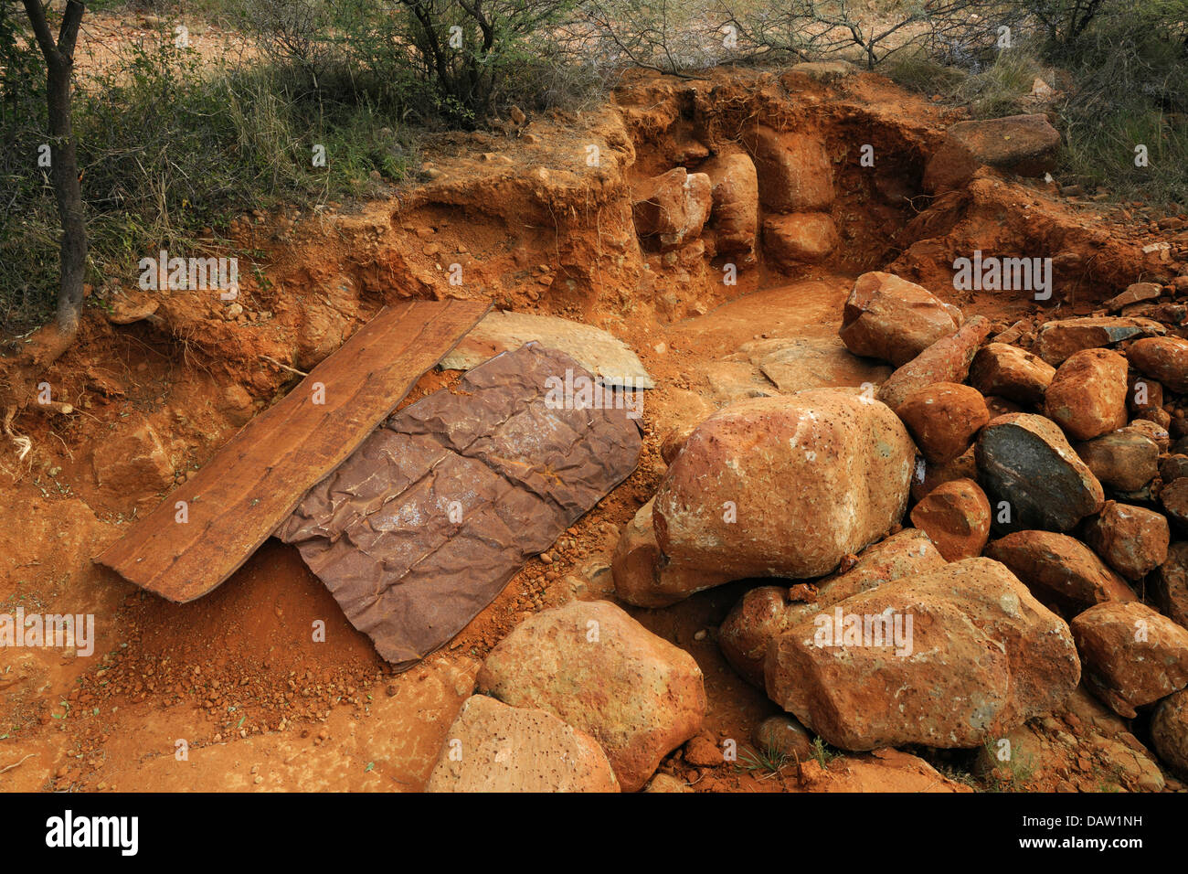 Einen kleinen Graben-Diamant-Standort in der Nähe Barkly West, Südafrika  Stockfotografie - Alamy