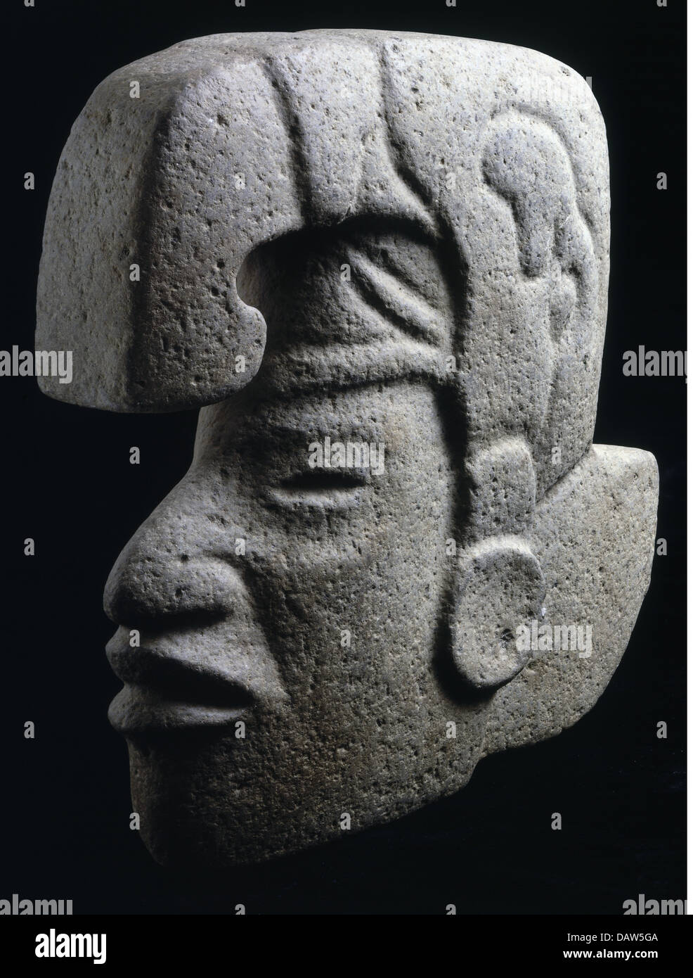 Bildende Kunst, Mesoamerika, Steinskulptur, wahrscheinlich original Azteken, Mexiko, 10.-15. Jahrhundert, Azteken, Azteken, Mittelamerika, Stockfoto