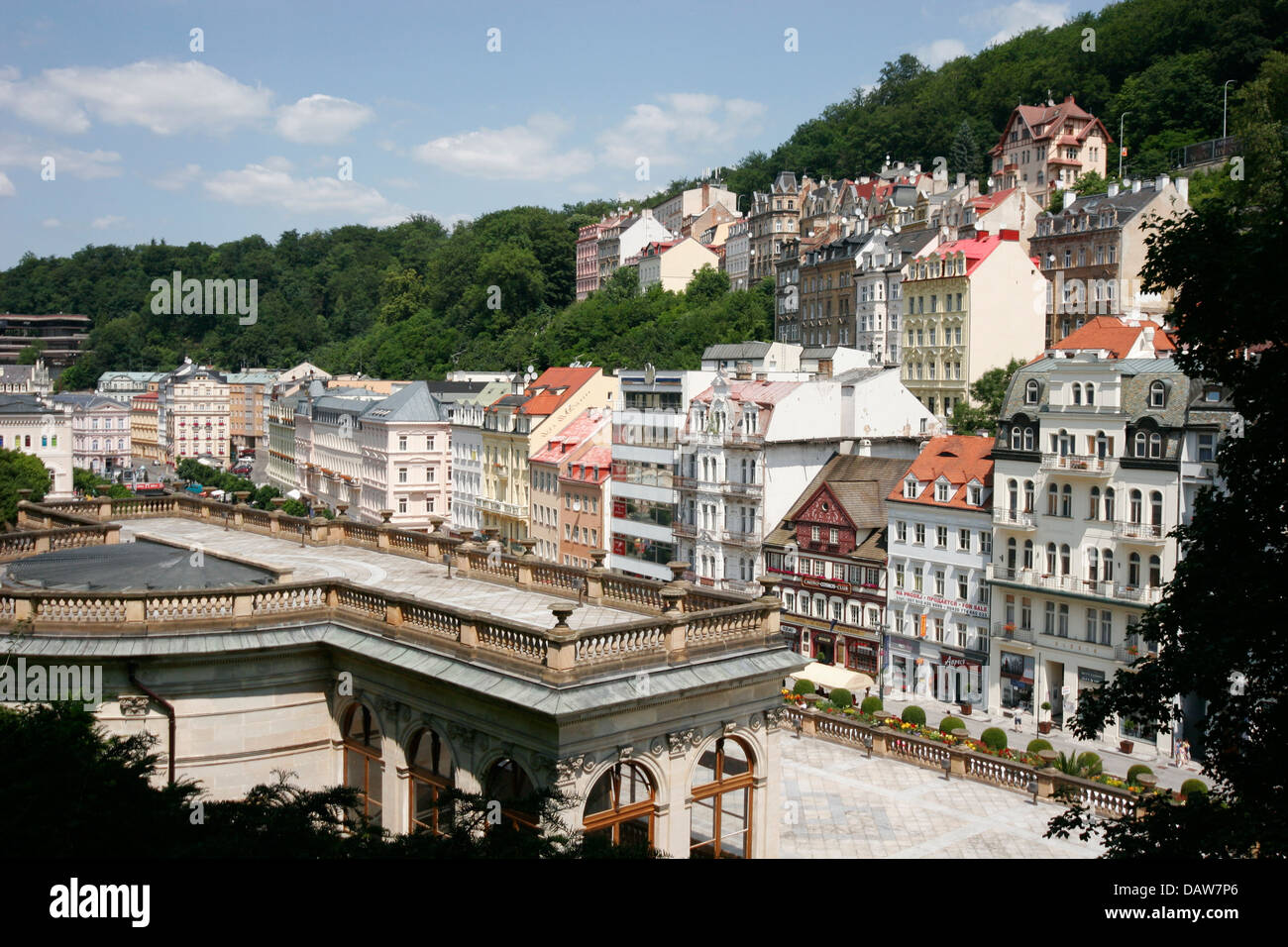 Neo-Renaissance Mühlenkolonnade (Mlýnská Kolonáda), Karlovy Vary, Tschechische Republik Stockfoto