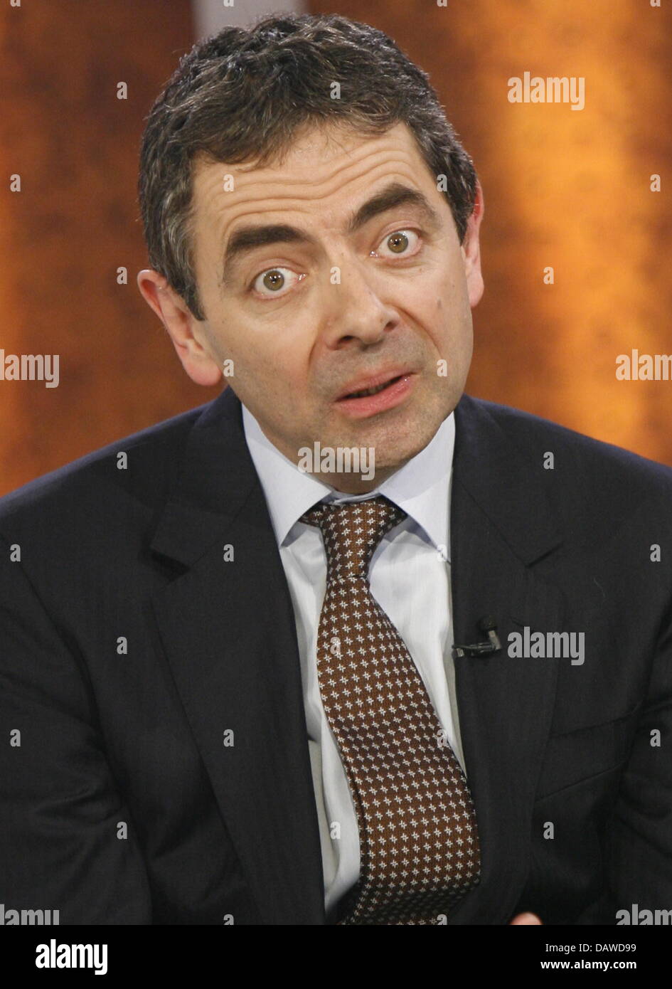 Britischer Schauspieler und Komiker Rowan Atkinson, alias Mister Bean, zieht ein Gesicht in der