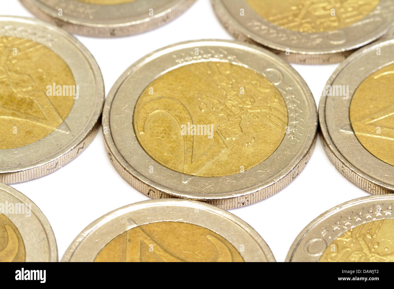 Euro Münzen Closeup als Hintergrund Stockfoto