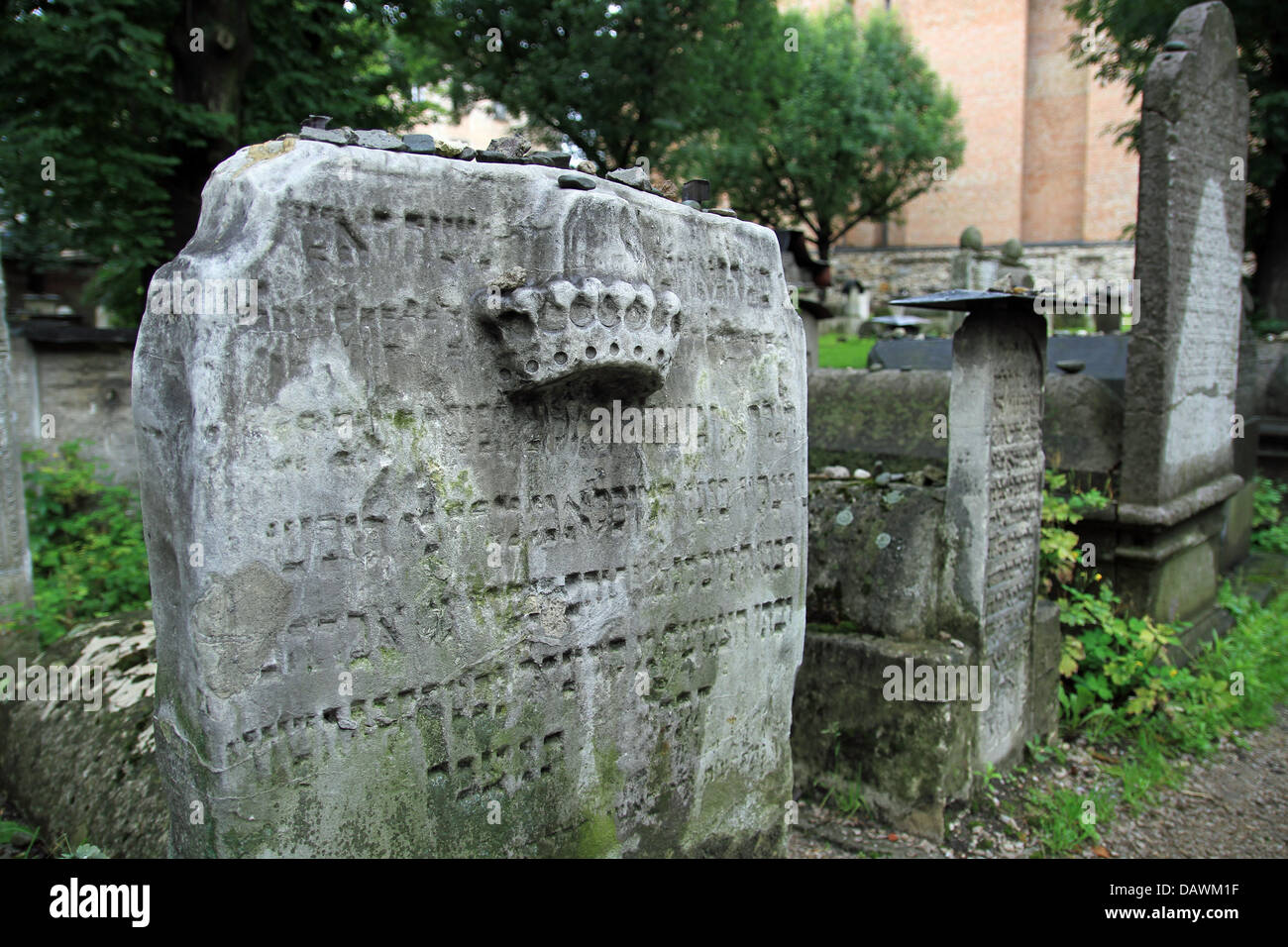 Die Remuh Friedhof, auch bekannt als der alte jüdische Friedhof Krakau, in Kraków (Krakau), Polen, ist ein inaktiver jüdischer Friedhof Stockfoto