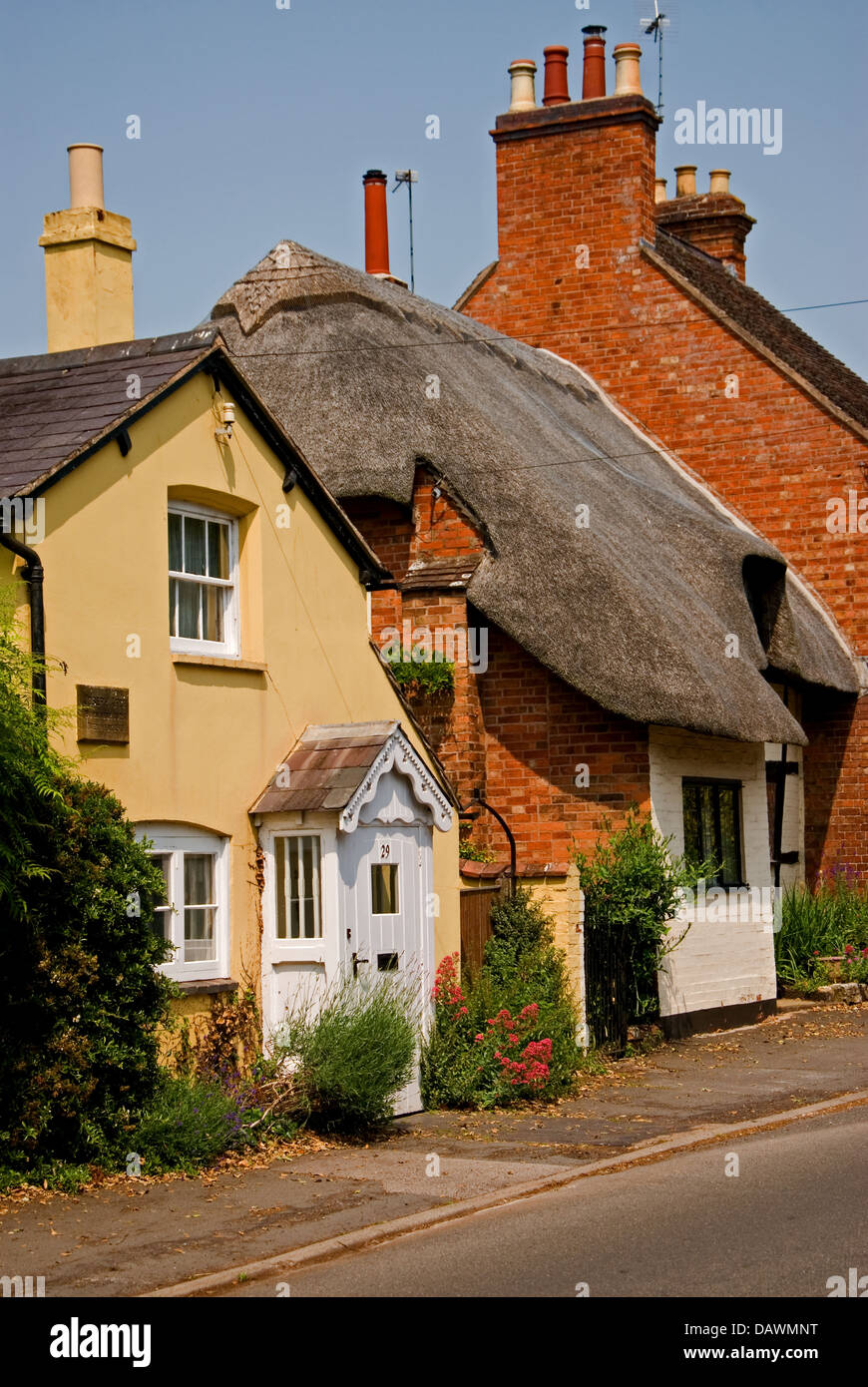 Joseph Arch Cottage, ist Gründer der nationalen landwirtschaftlichen Arbeiter Union in Warwickshire Dorf von Barford. Stockfoto