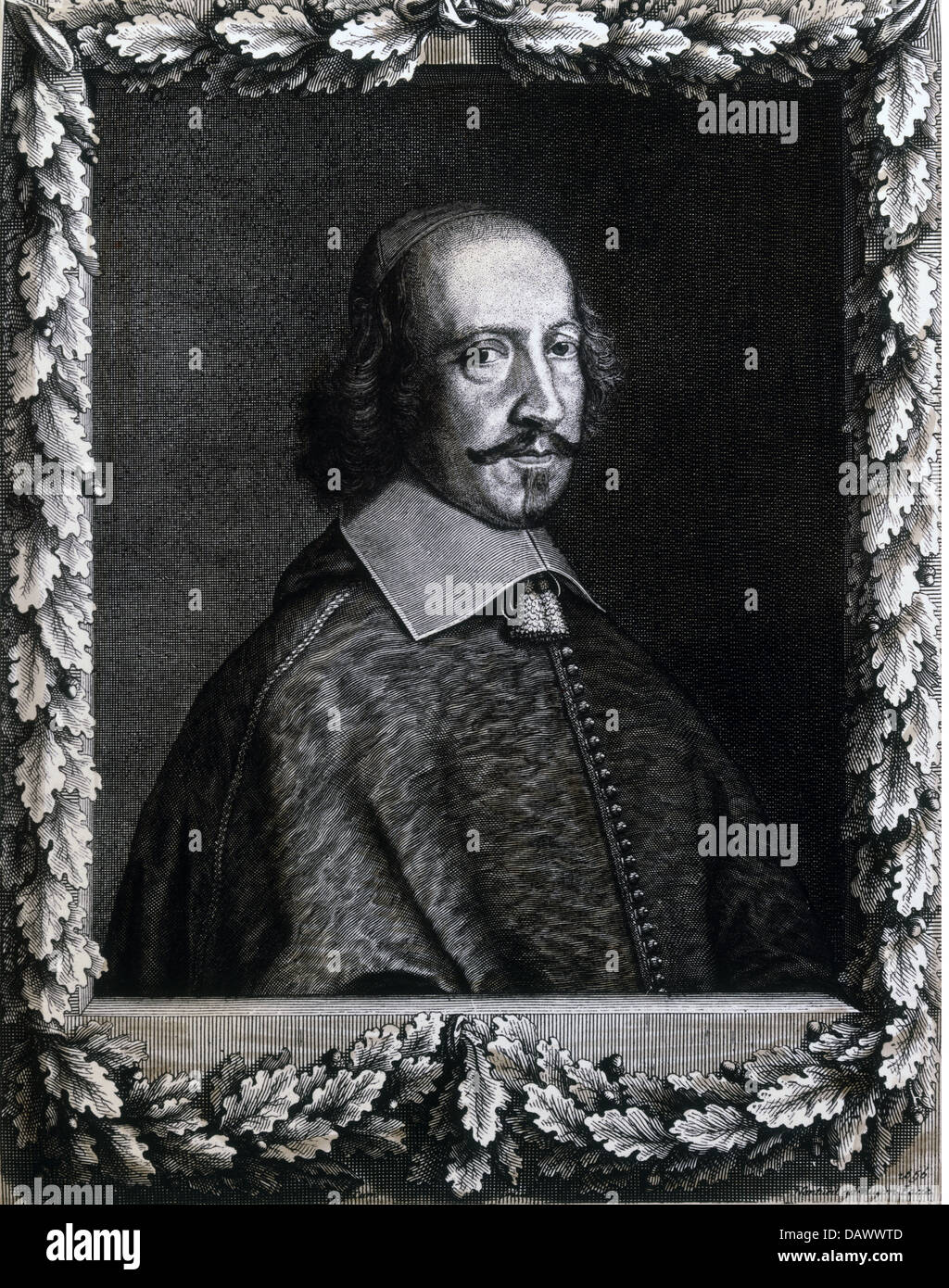 Mazarin, Jules, 14.7.1602 - 9,3 1661, französischer Geistlicher und Staatsmann, Porträt, Kupferstich von Robert Nanteuil, Paris, 1656, Artist's Urheberrecht nicht gelöscht werden Stockfoto