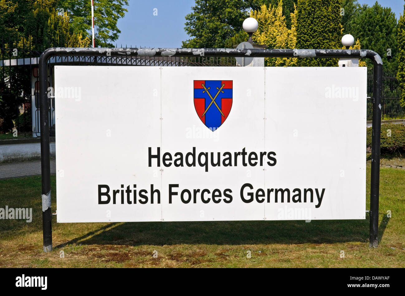 Hauptquartier der britischen Streitkräfte in Deutschland in Rheindalen kurz vor der Schließung im Jahr 2013 Stockfoto