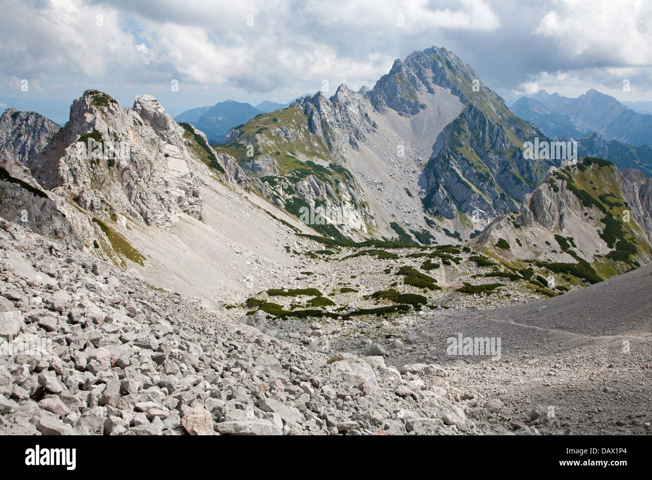 Kamnik-Savinja Alpen - Vrtaca Spitze Stockfoto