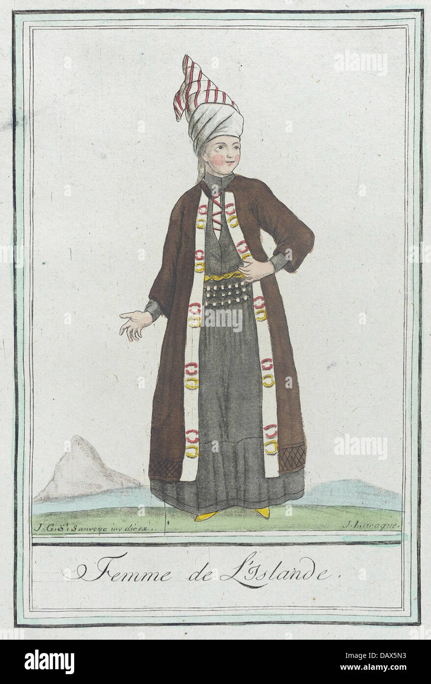 Kostüme, de Differents zahlt, "Femme de Islande" M.83.190.165 Stockfoto