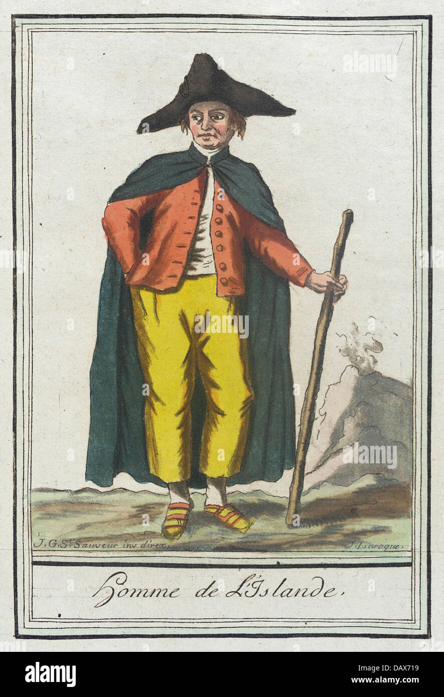 Kostüme, de Differents zahlt, "Homme de Islande" M.83.190.164 Stockfoto