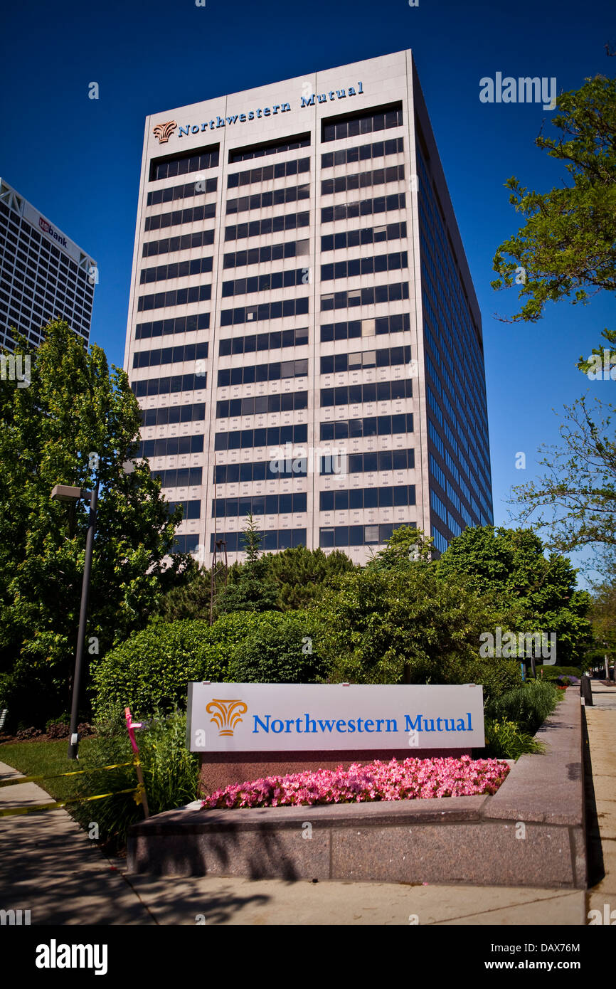 Nordwestlichen gegenseitige Hauptsitz ist in Milwaukee gesehen. Stockfoto