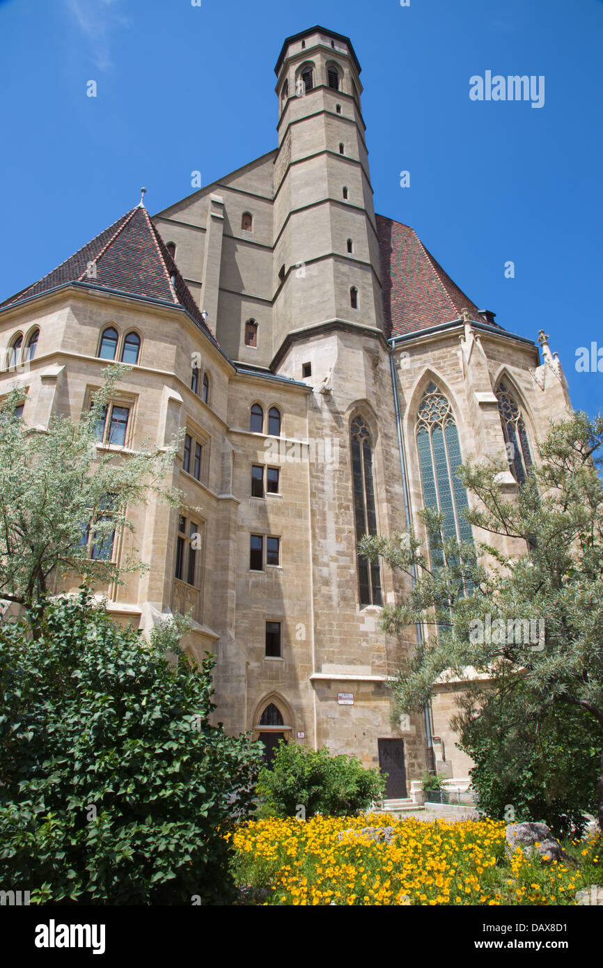 Wien - Freyung gotische Kirche von Osten Stockfoto