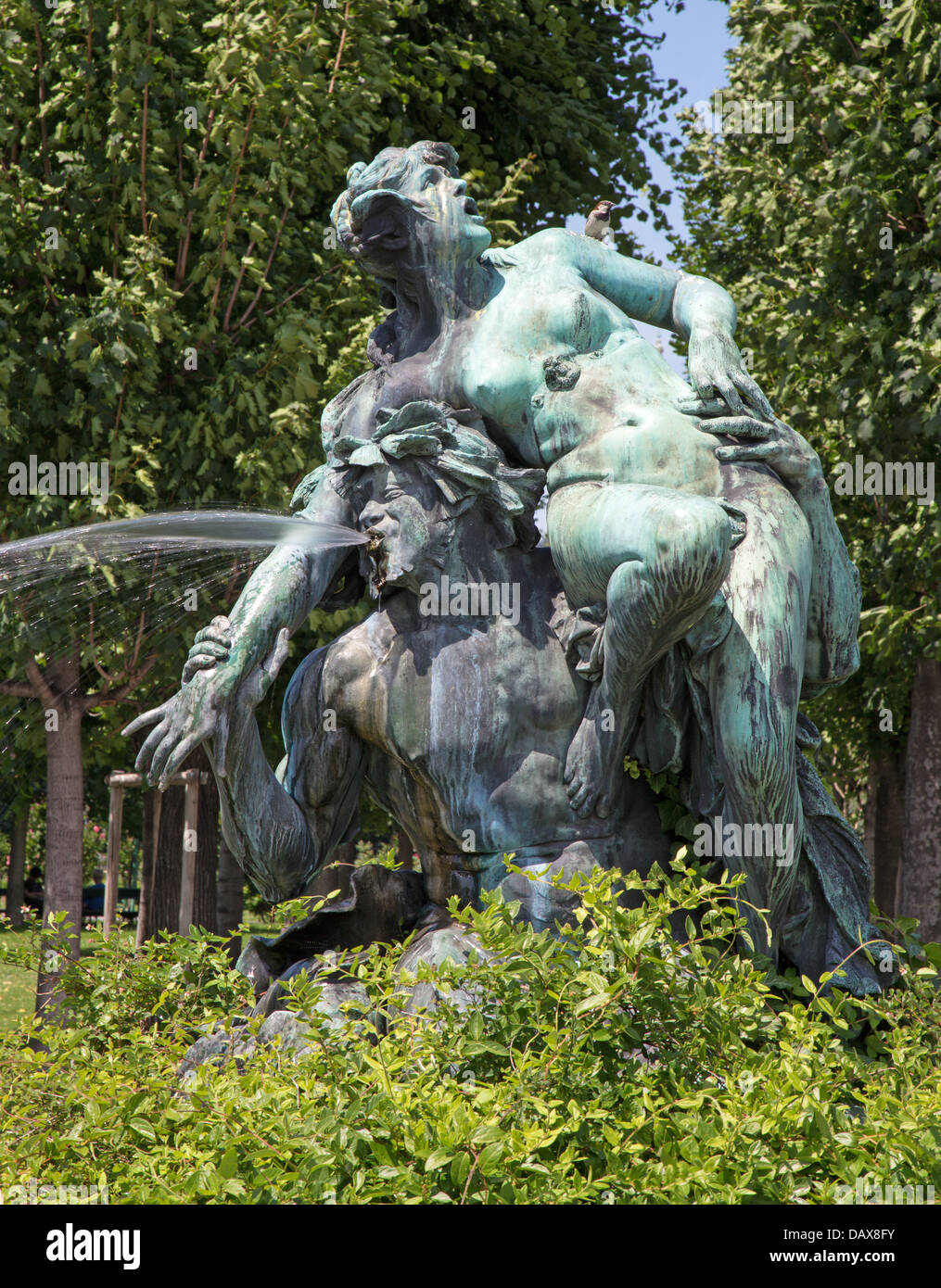 Wien - Bronze Brunnen von Volksgarden prak Stockfoto