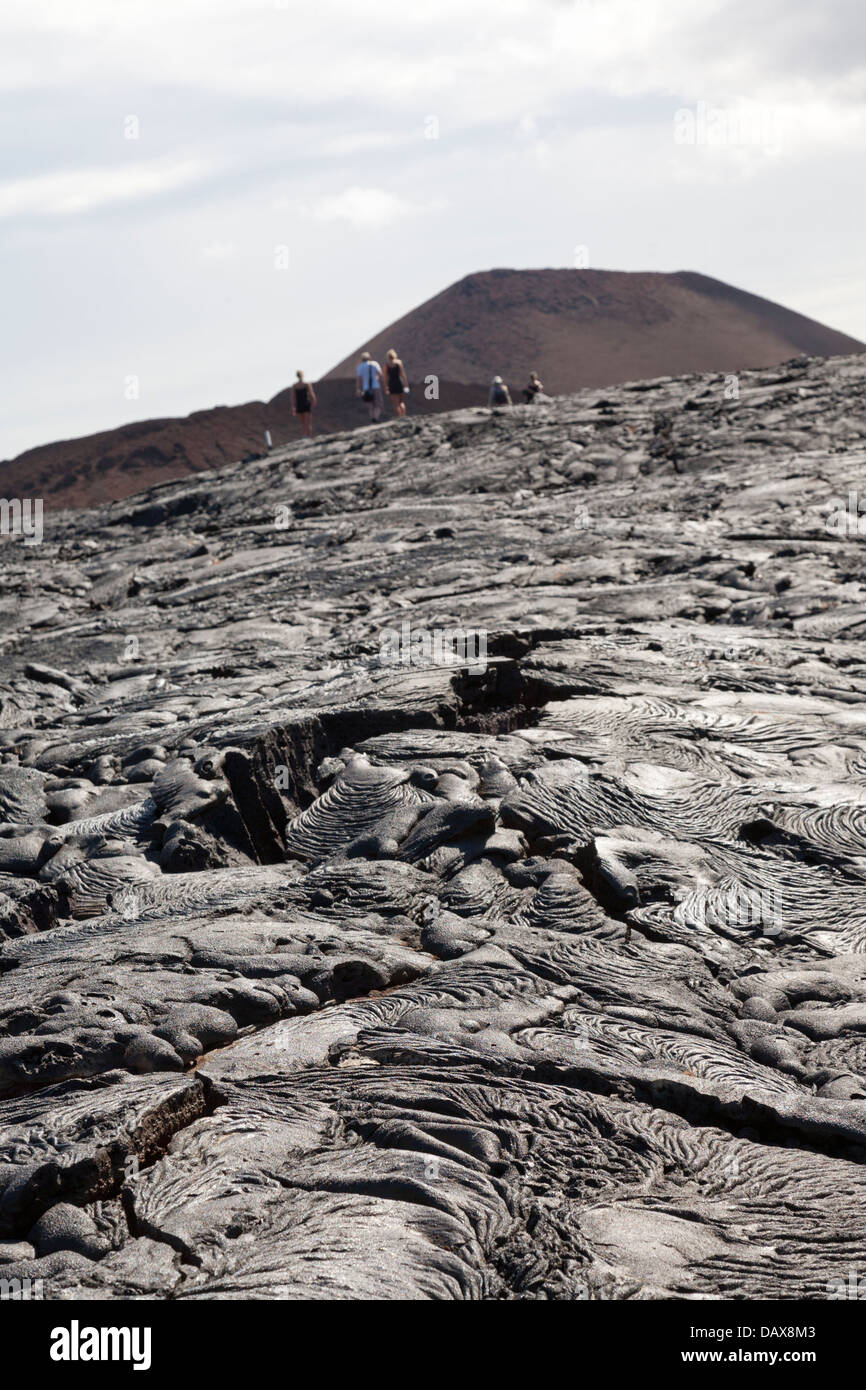 Lava Rock, Sullivan Bay, Insel Santiago, Galapagos-Inseln, Ecuador Stockfoto