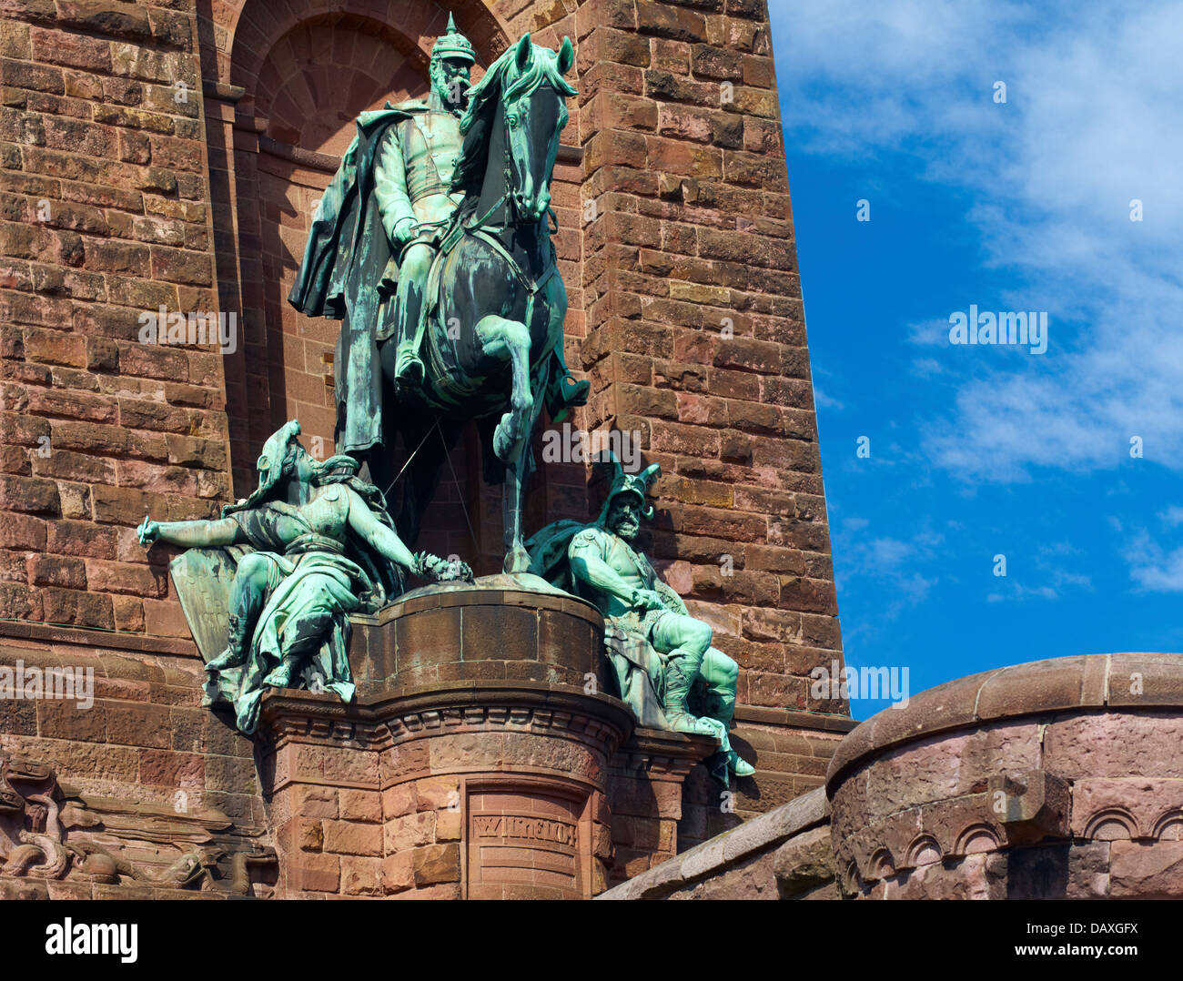 Kaiser Wilhelm i., Reiterstandbild am Kyffhäuser-Denkmal, Kyffhäuser, Thüringen Stockfoto