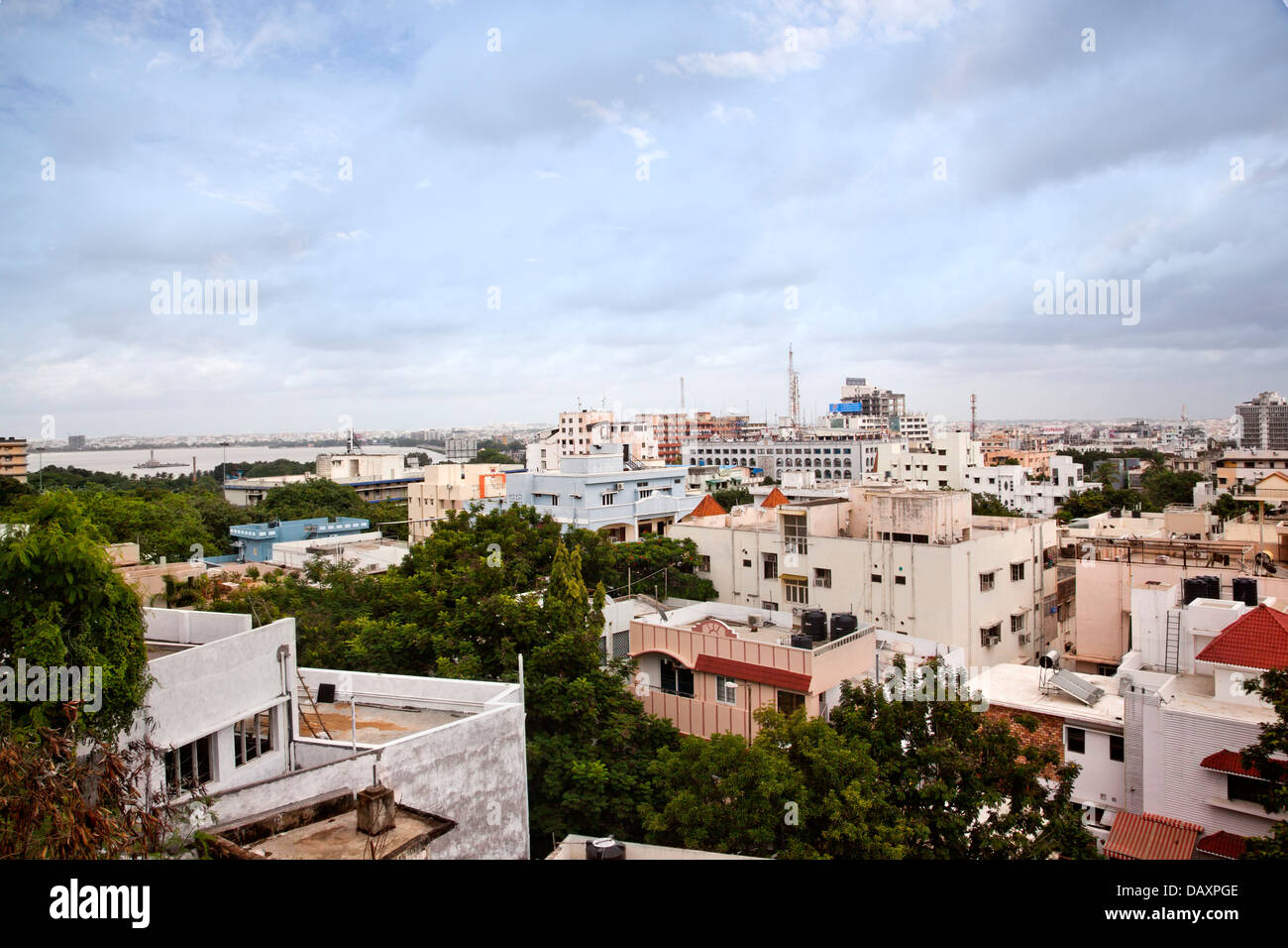 Stadt gesehen von Birla Mandir, Hyderabad, Andhra Pradesh, Indien Stockfoto