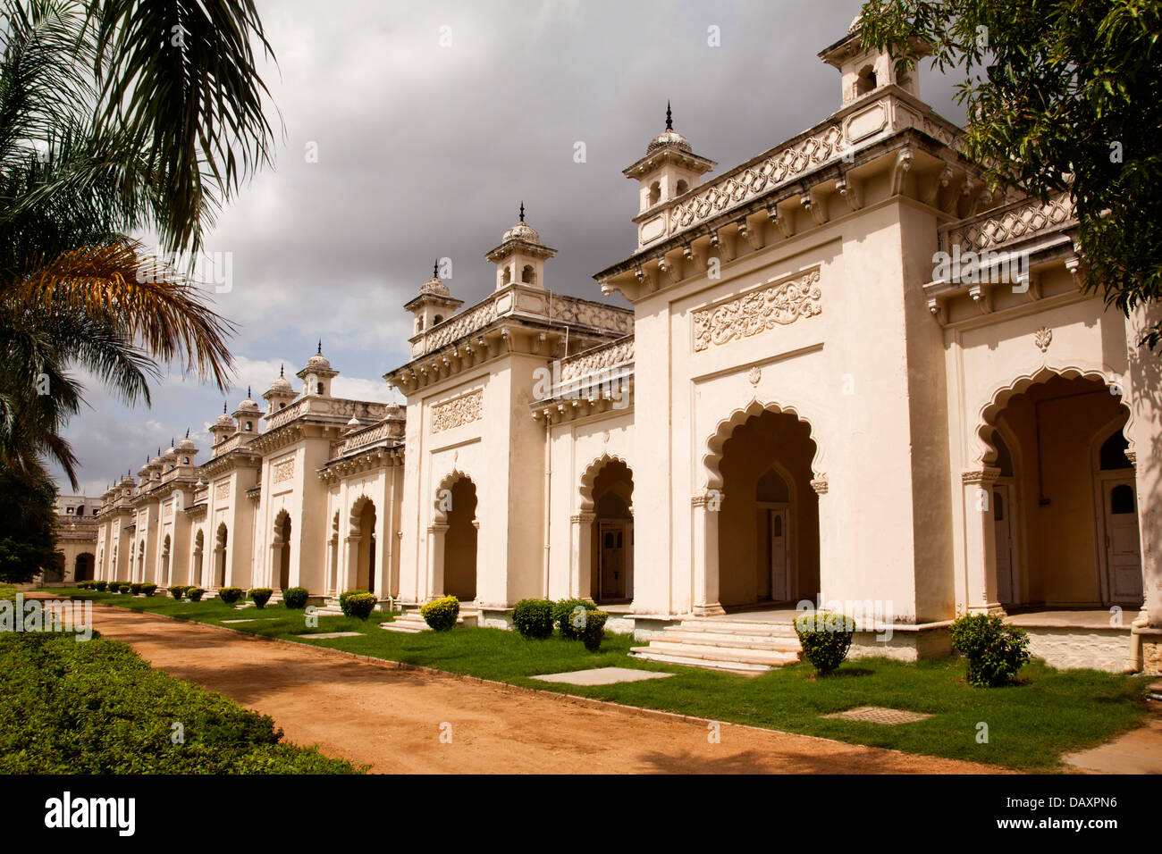 Fassade des einen Chowmahalla Palast, Hyderabad, Andhra Pradesh, Indien Stockfoto