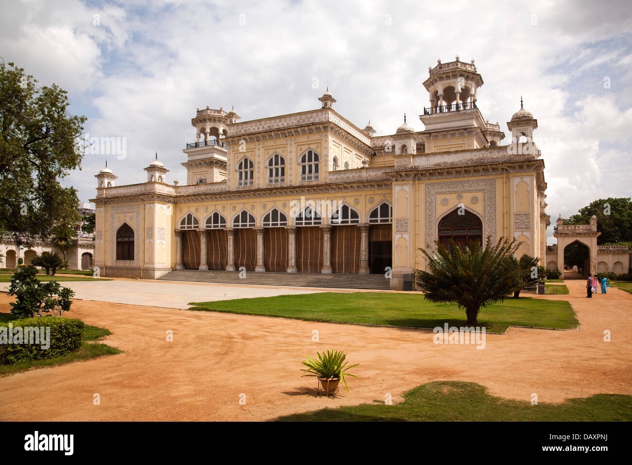 Fassade des einen Palast, Chowmahalla Palast, Hyderabad, Andhra Pradesh, Indien Stockfoto