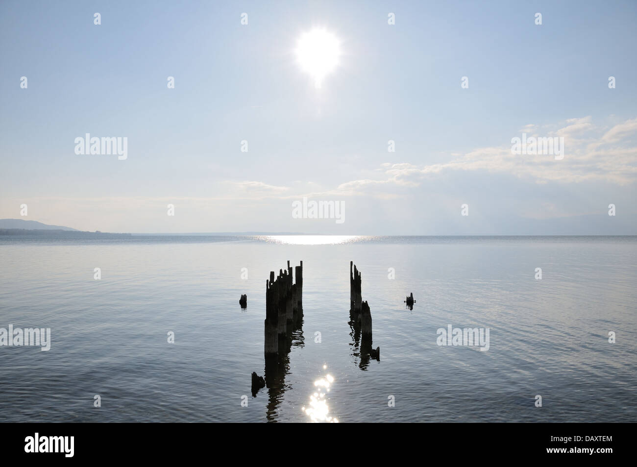 Der See Léman gesehen von Thonon-Les-Bains Stockfoto
