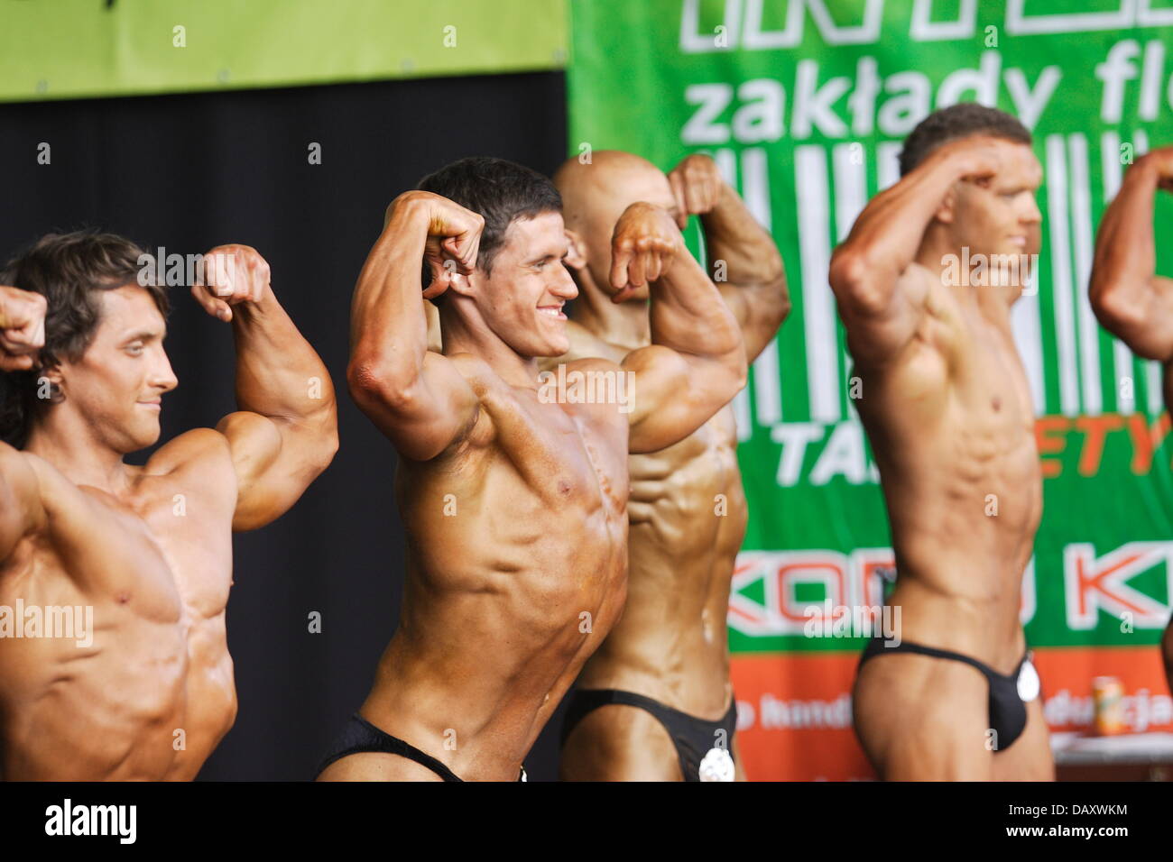 Sopot, Polen 20. Juli 2013 Bodybuilding und Fitness Silhouette Wettbewerb in Sopot in der Nähe der Sopot Pier. Stockfoto