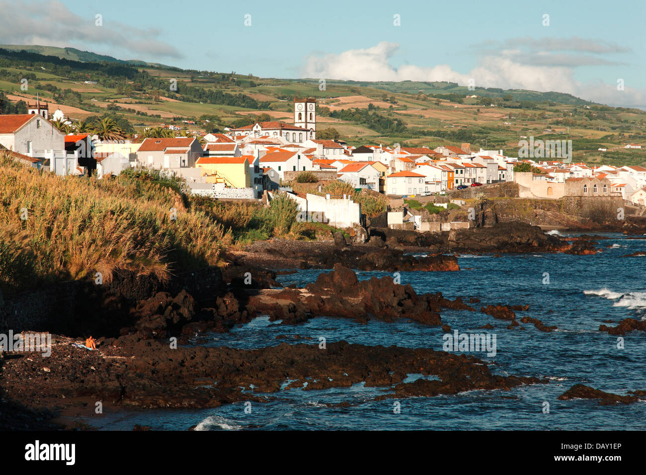 Die Stadt Vila Franca do Campo in Insel Sao Miguel, Azoren, Portugal Stockfoto