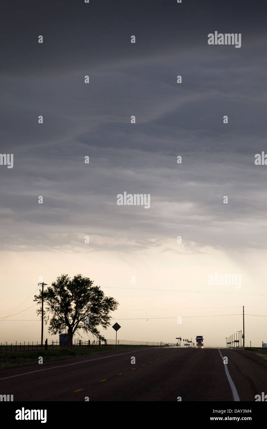 Stormy-Südautobahn Pampa, Texas Stockfoto