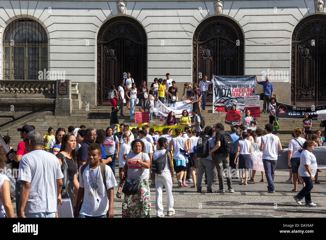 19. Juli 2013 – Protest in Gedenken an die Opfer von Candelaria Stockfoto