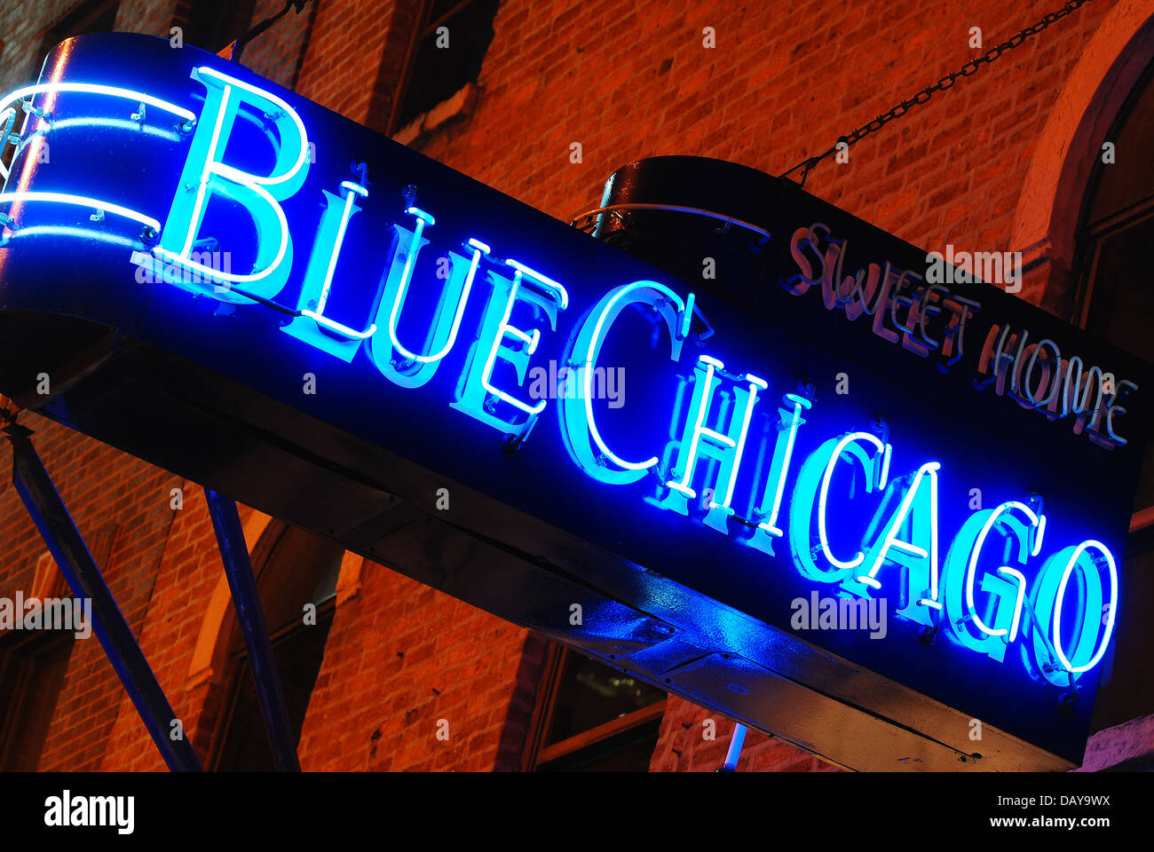 Blue Chicago, ein Nachtclub, der immer noch den Blues spielt. Stockfoto
