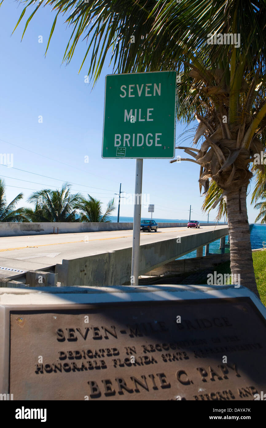 Seven Mile Bridge (US Highway 1).  Die Brücke verbindet den unteren Tasten am Little Duck Key Key Vaca Marathon, Florida, USA. Stockfoto