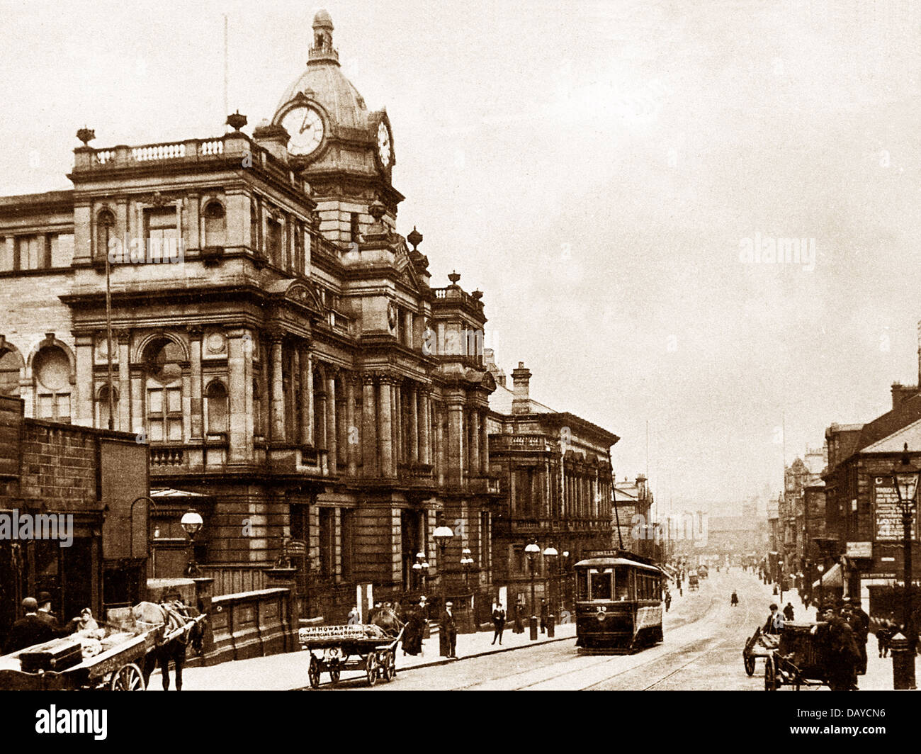 Burnley Rathaus Anfang 1900 Stockfoto
