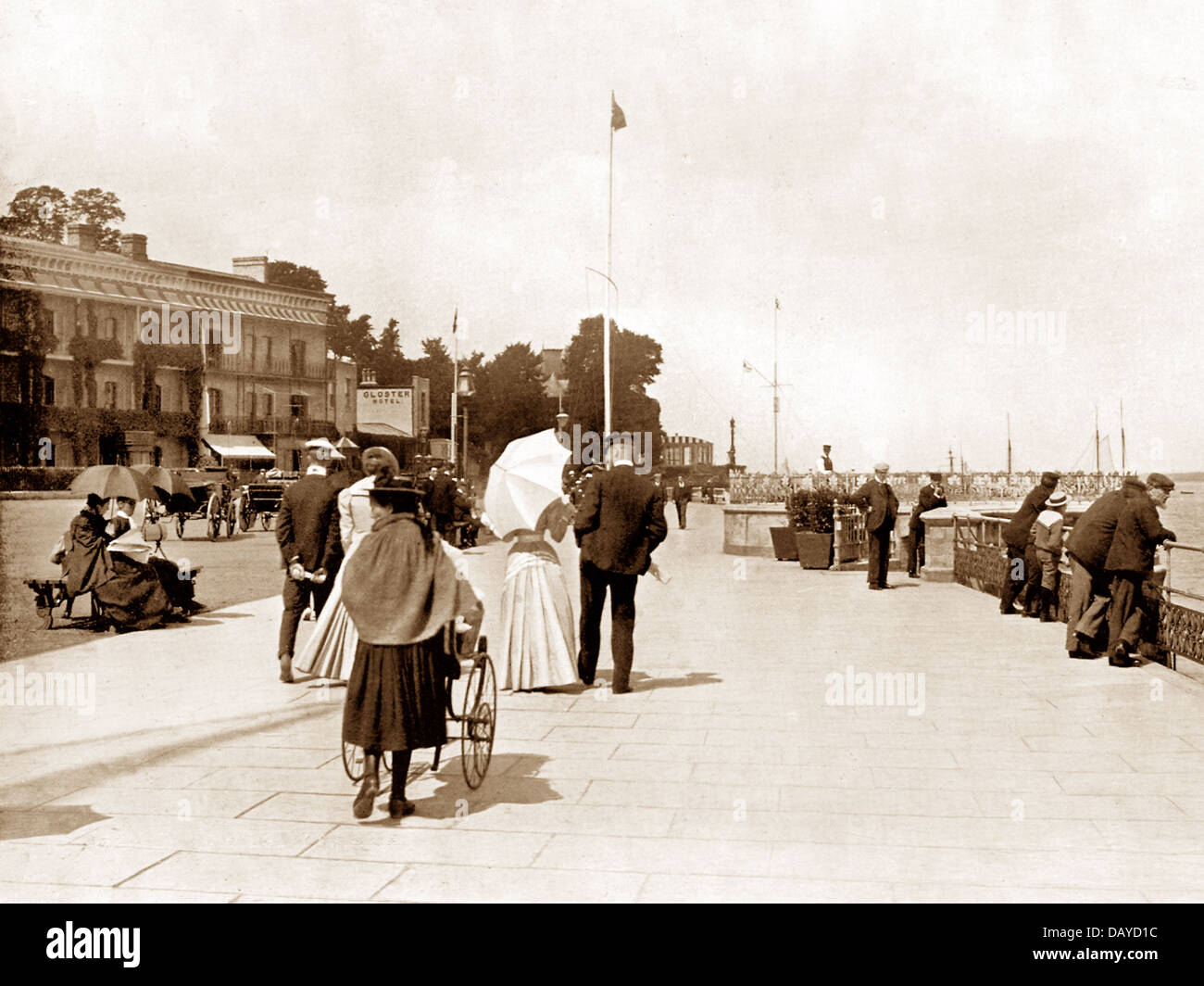Cowes Parade Isle Of Wight frühen 1900er Jahren Stockfoto