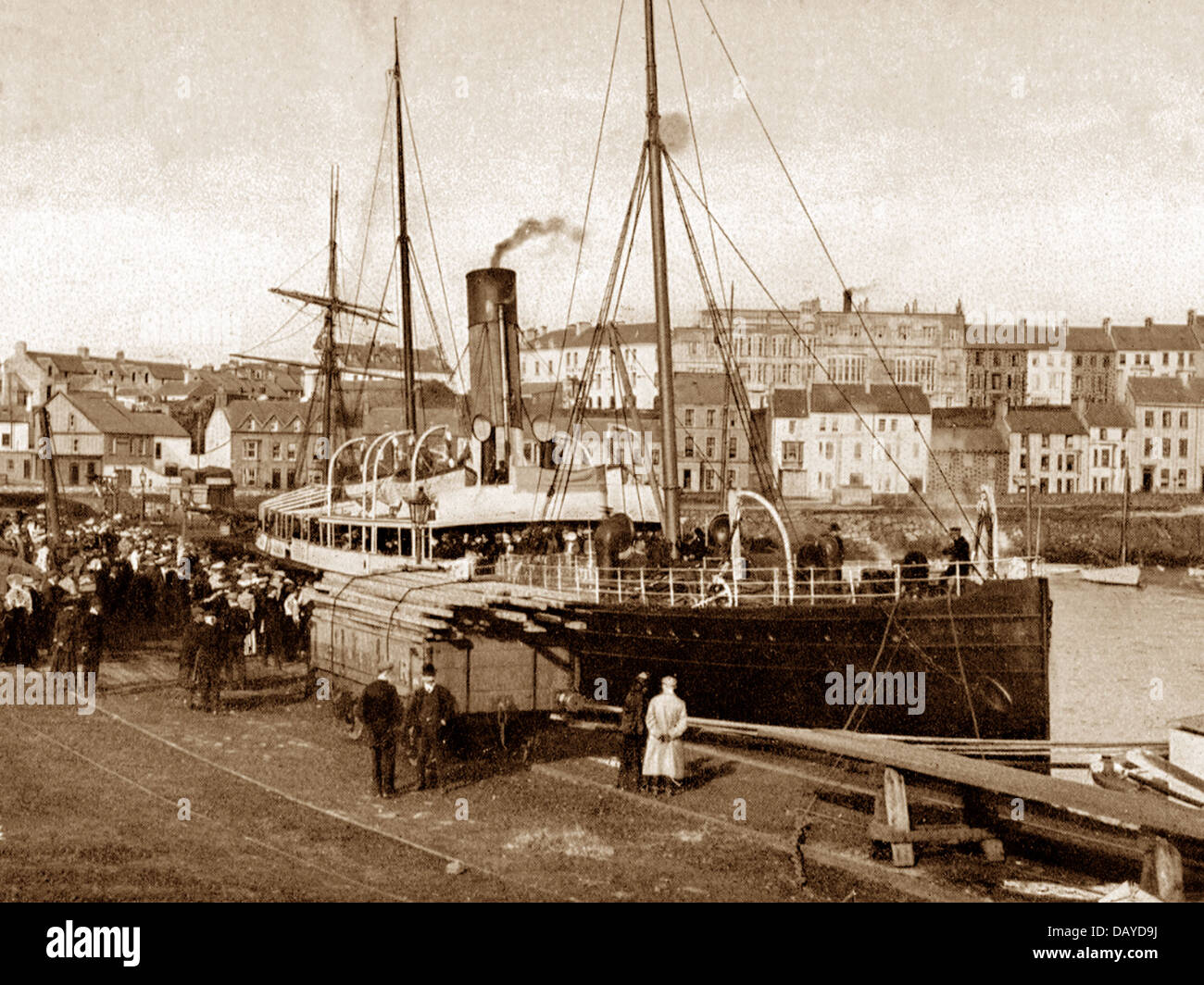 Portrush Hafen Glasgow Boot frühen 1900er Jahren Stockfoto
