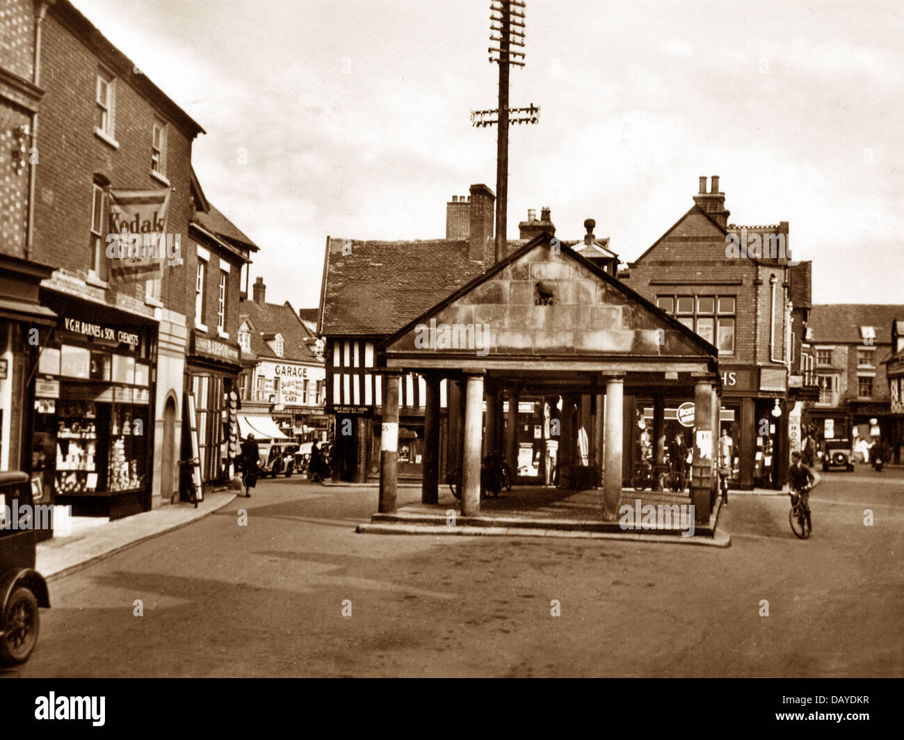 Market Drayton Butter Cross wahrscheinlich 1920er Jahre Stockfoto