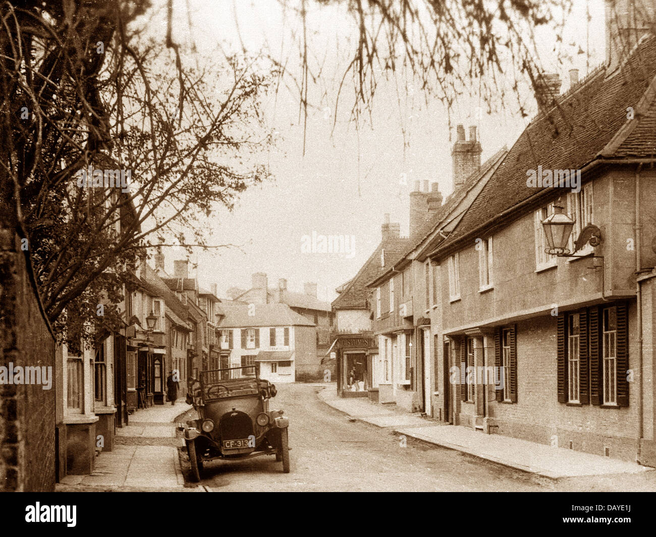 Mildenhall Mill Street wahrscheinlich der 1920er Jahre Stockfoto