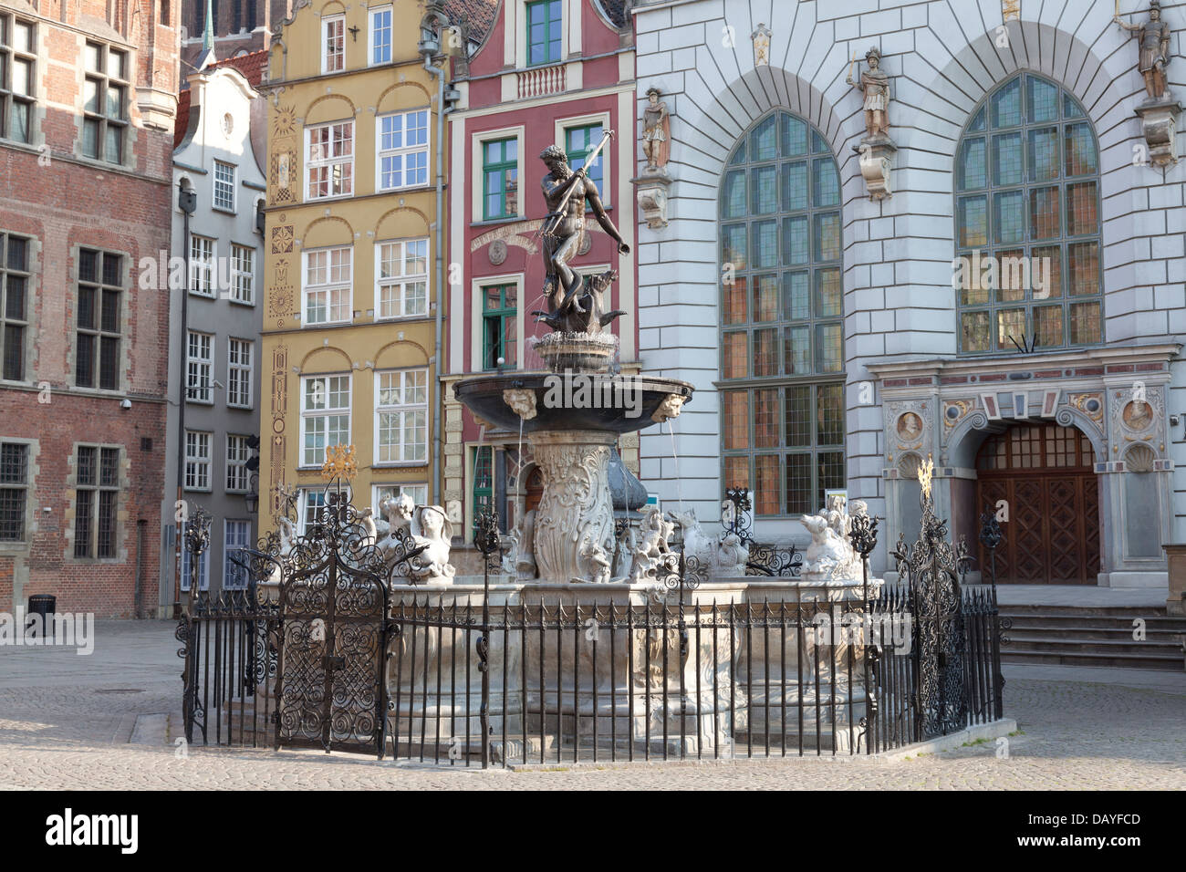Neptunbrunnen in Danzig, Polen Stockfoto
