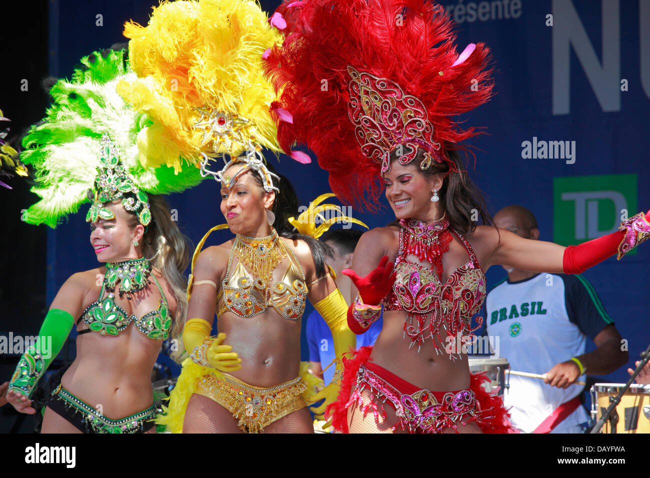 Kanada; Quebec, Montreal, Nuits d ' Afrique, Festival, brasilianische, Parade, Tänzer, Stockfoto