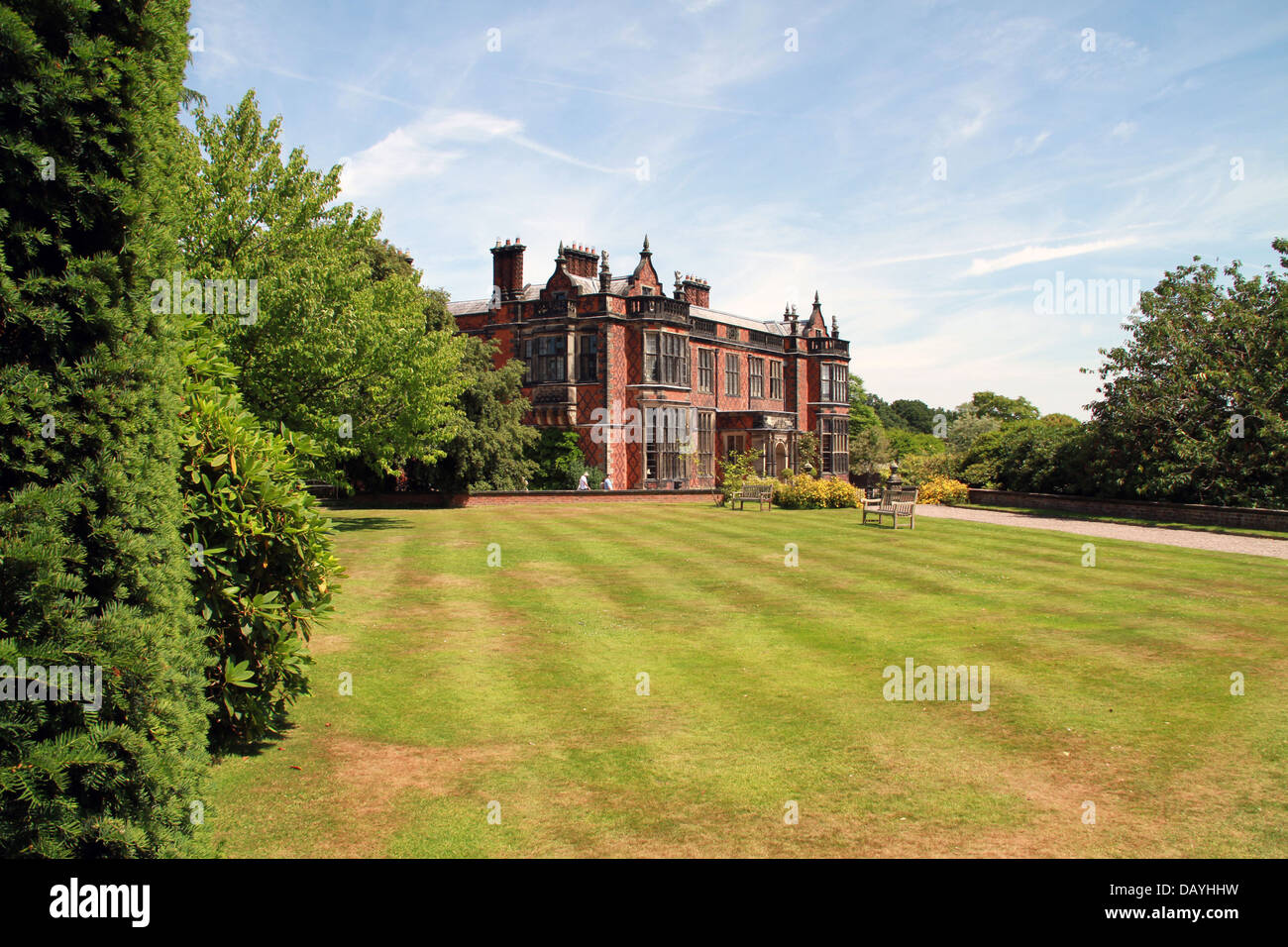 Südfront des Arley Hall Stockfoto