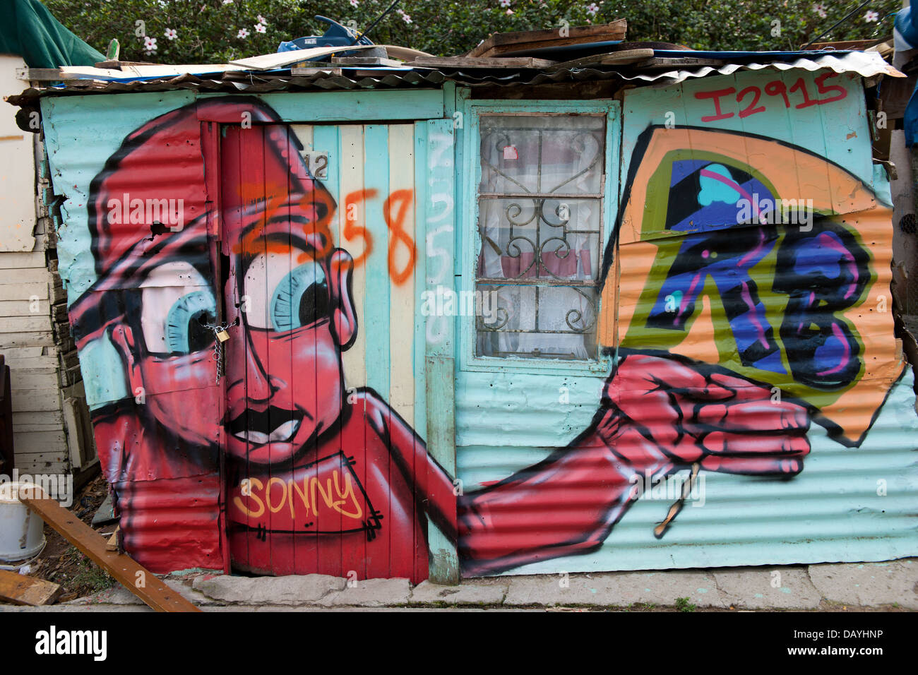 Shack, Township Imizamo Yethu, Hout Bay, Kapstadt, Südafrika Stockfoto