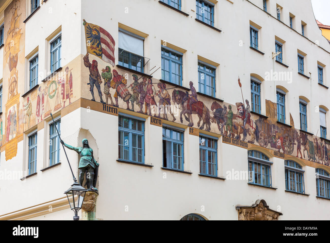 Wandmalereien, Lachendes Haus, Nürnberg, Deutschland, Europa. Stockfoto